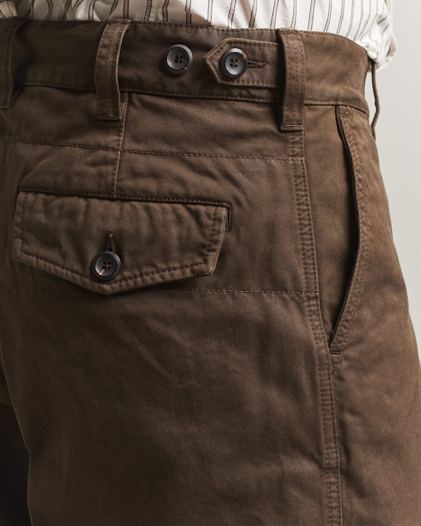 Hombres | Pantalones | Drake's | Peached Flat Front Cotton Chino Brown