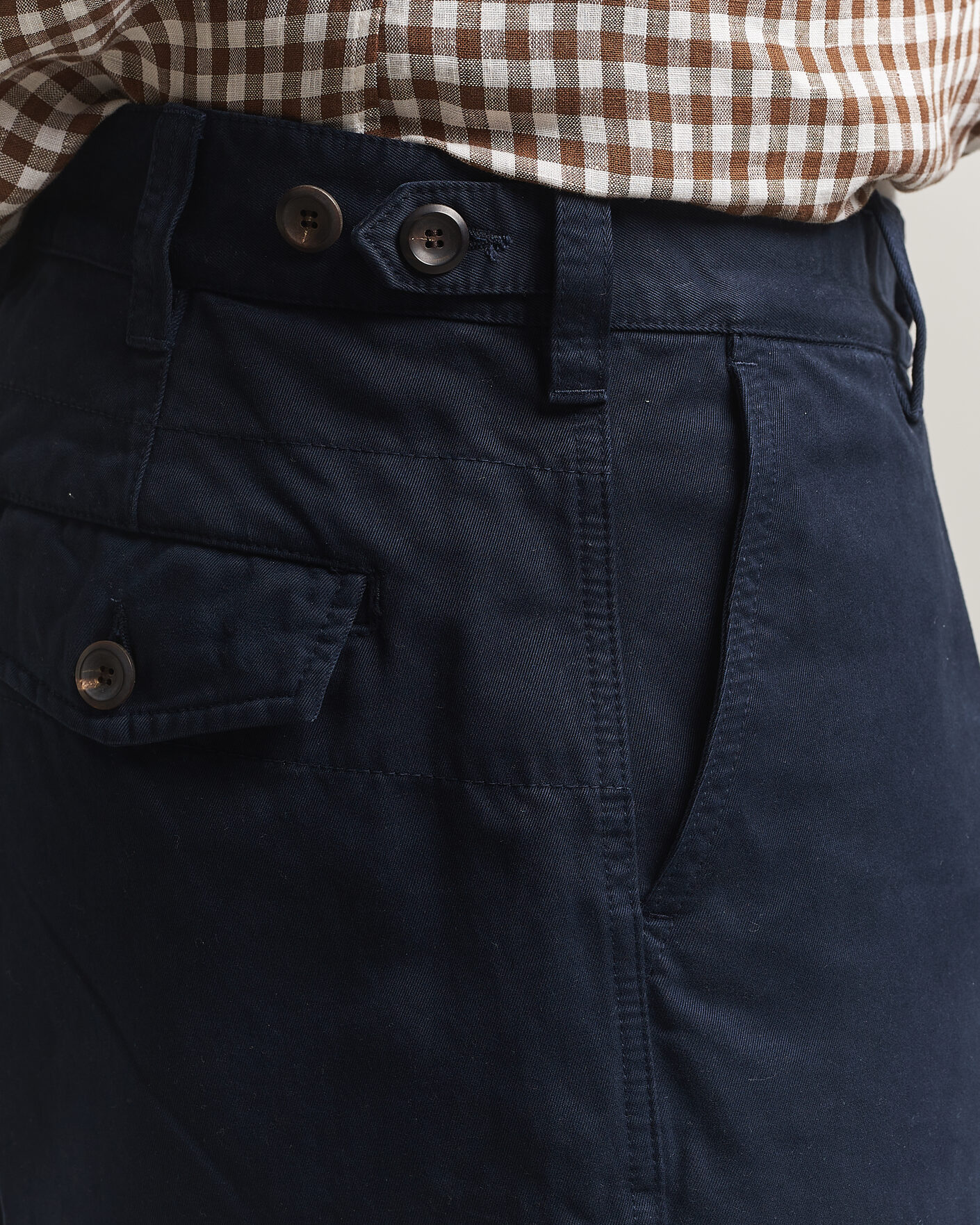 Hombres | Pantalones | Drake's | Peached Flat Front Cotton Chino Navy
