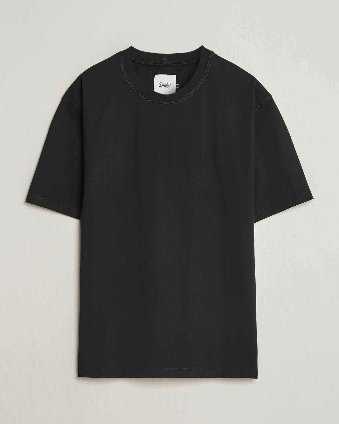 Hombres | Camisetas | Drake's | Short Sleeve Hiking T-Shirt Black