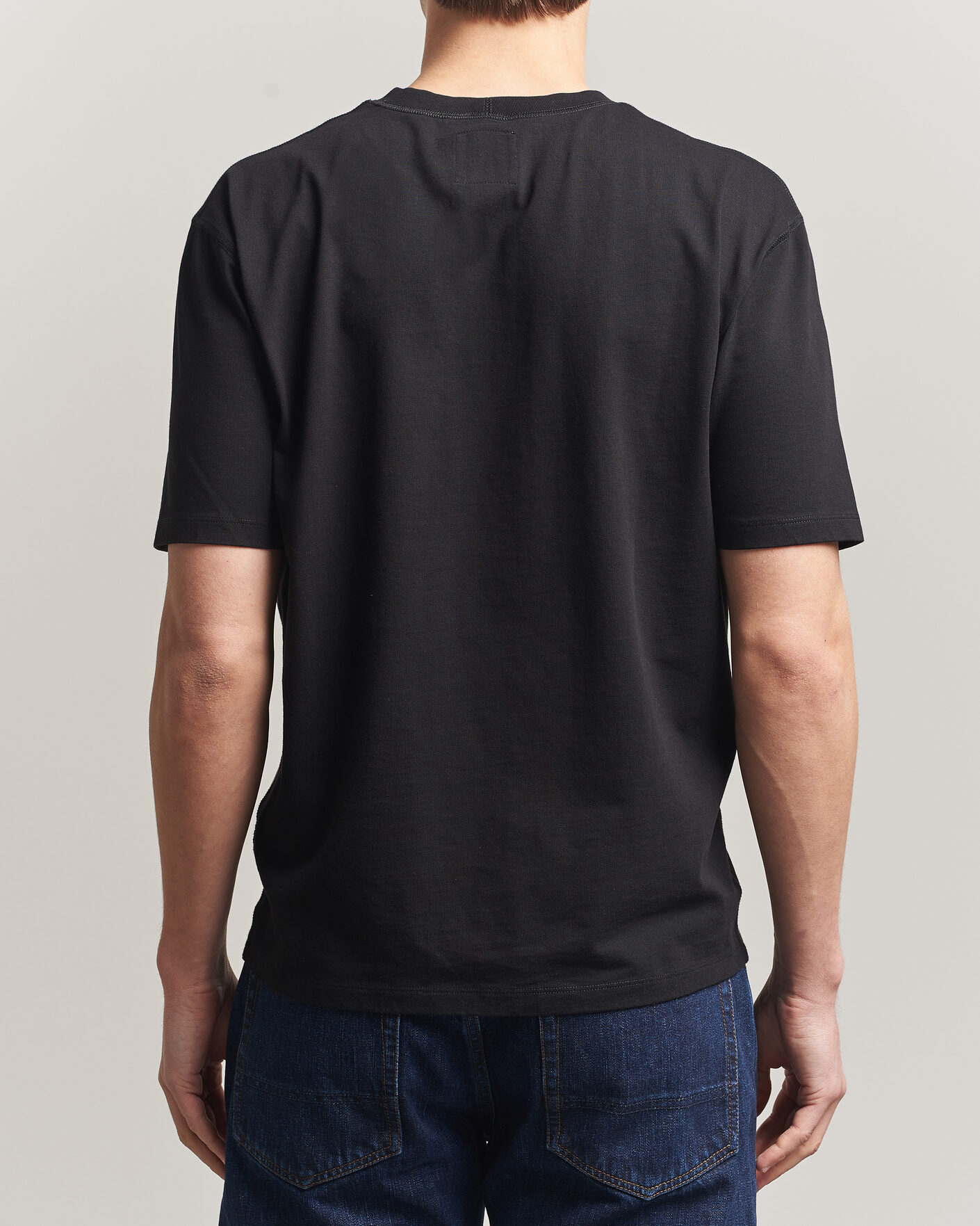 Hombres | Camisetas | Drake's | Short Sleeve Hiking T-Shirt Black