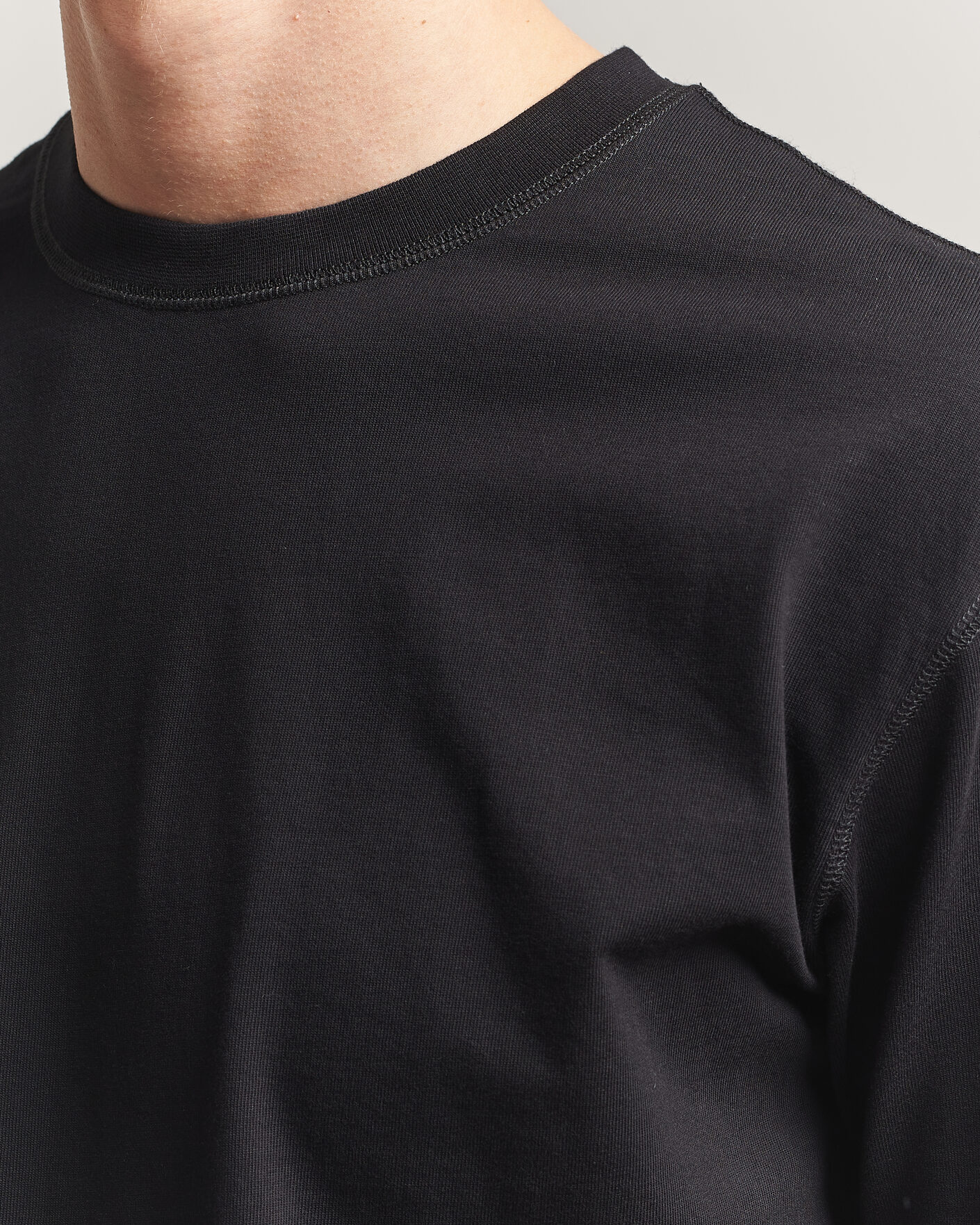 Hombres | Camisetas | Drake's | Short Sleeve Hiking T-Shirt Black
