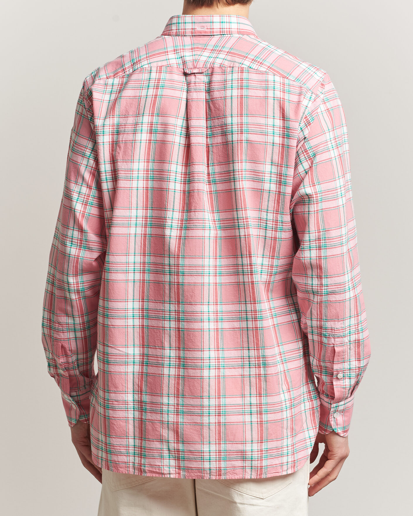 Hombres | Camisas | Drake's | Madrass Checked Button Down Shirt Pink