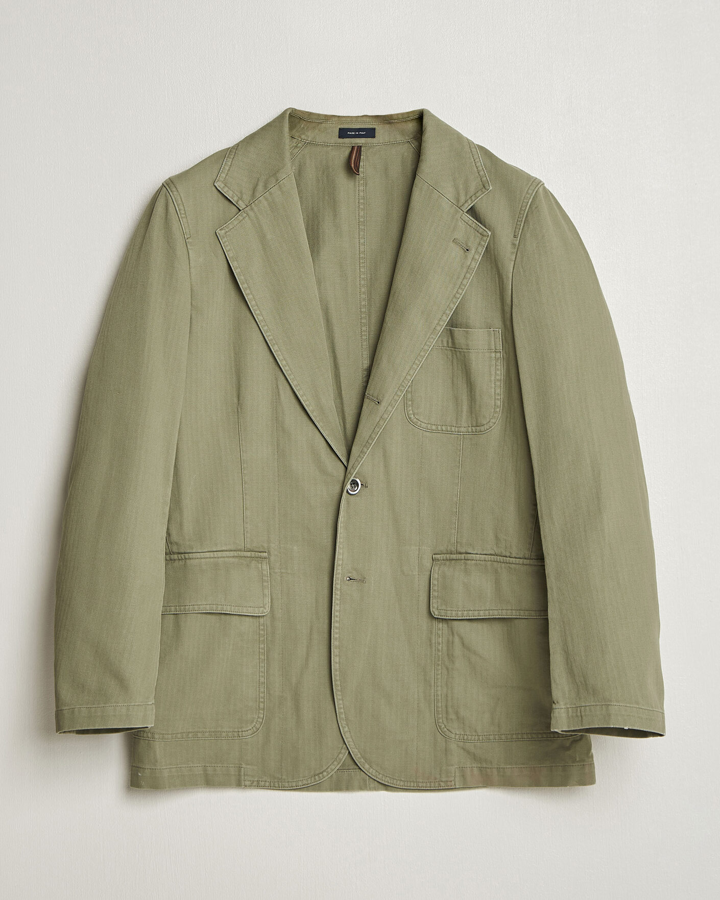 Hombres | Blazers | Drake's | MKI Herringbone Games Blazer Olive