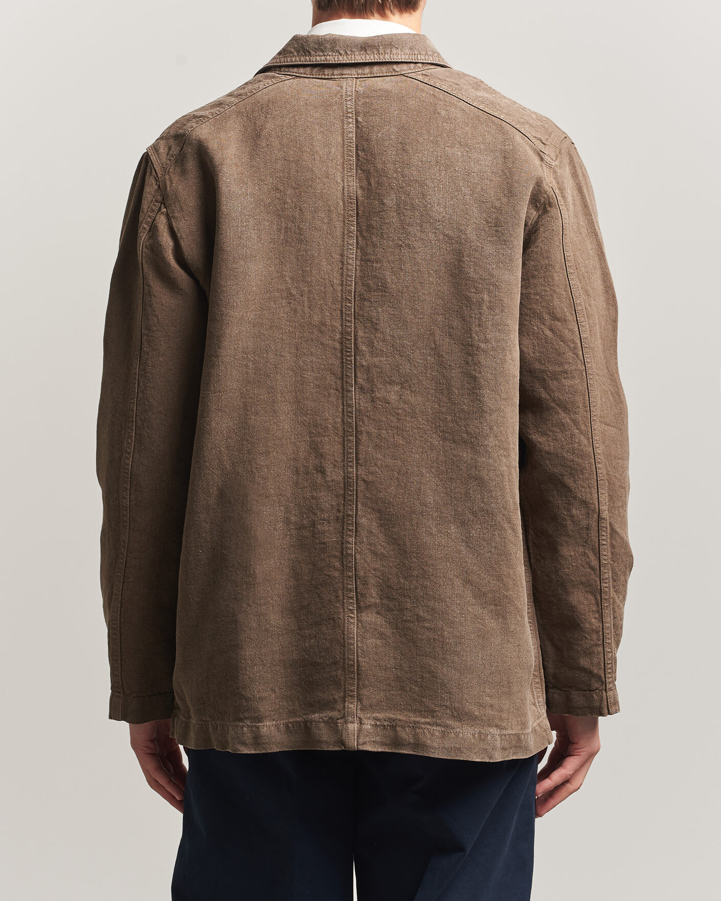 Hombres | Abrigos y chaquetas | Drake's | Heavy Linen Chore Jacket Brown