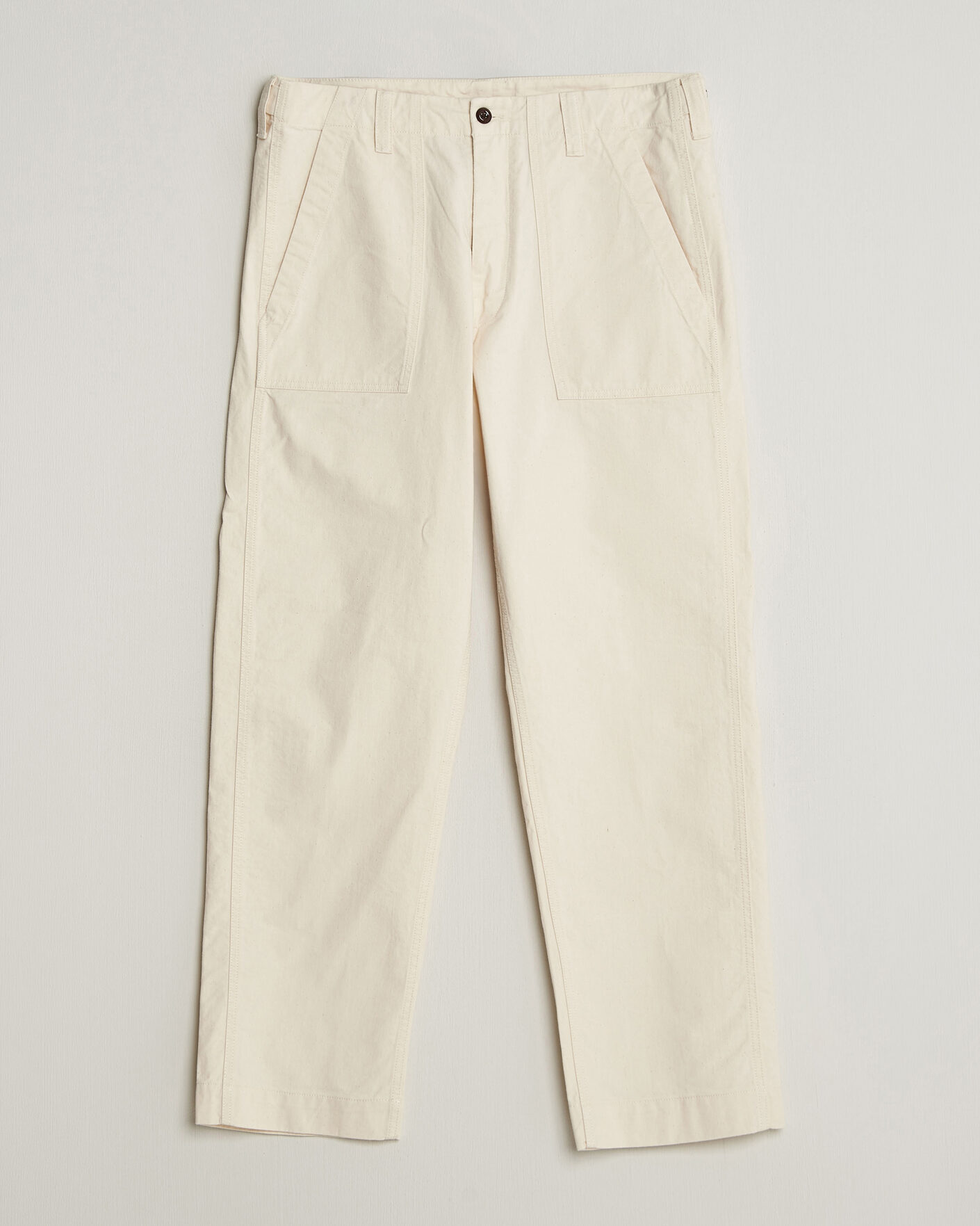 Hombres | Pantalones | Drake's | Twill Fatigue Trousers Ecru