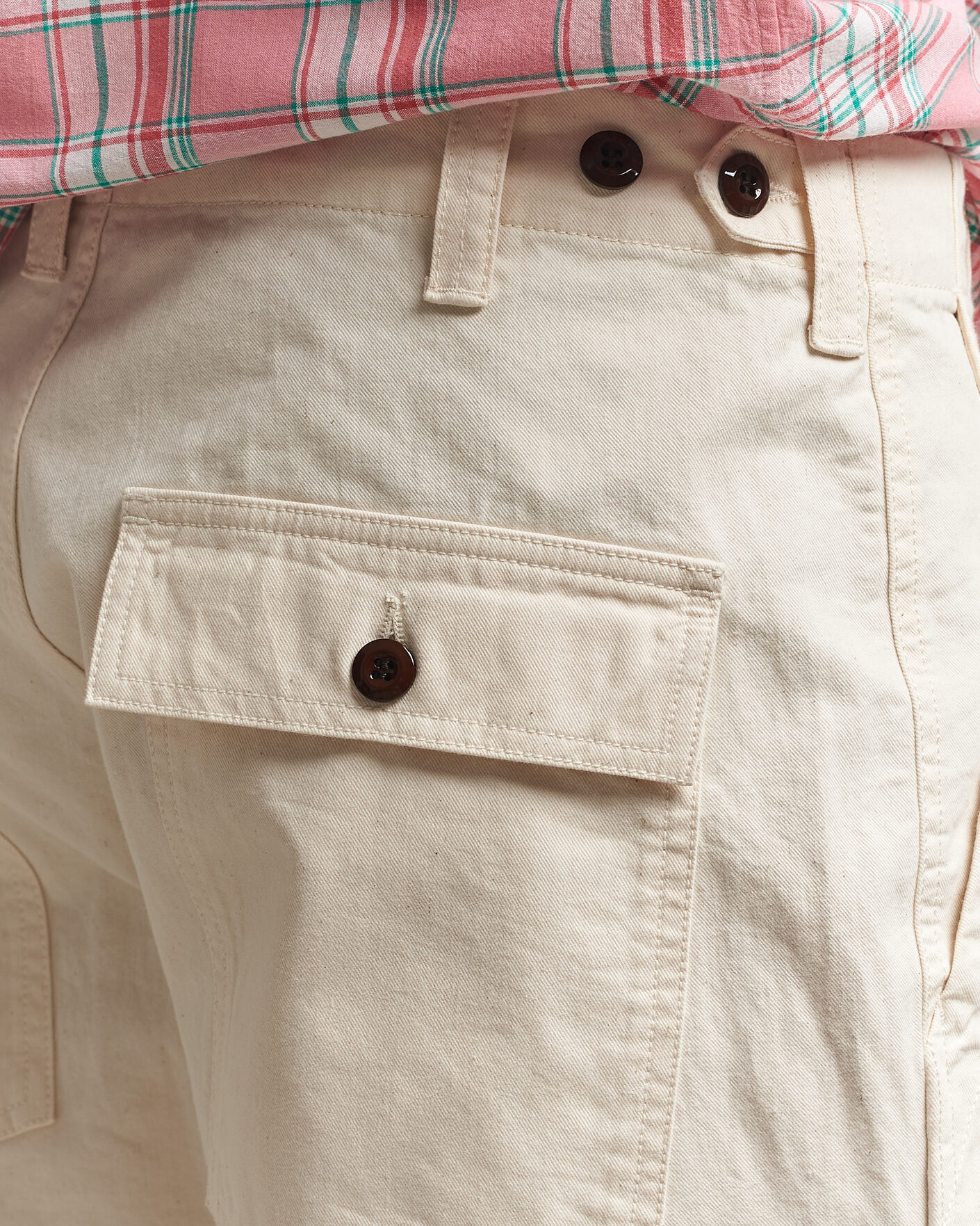 Hombres | Pantalones | Drake's | Twill Fatigue Trousers Ecru