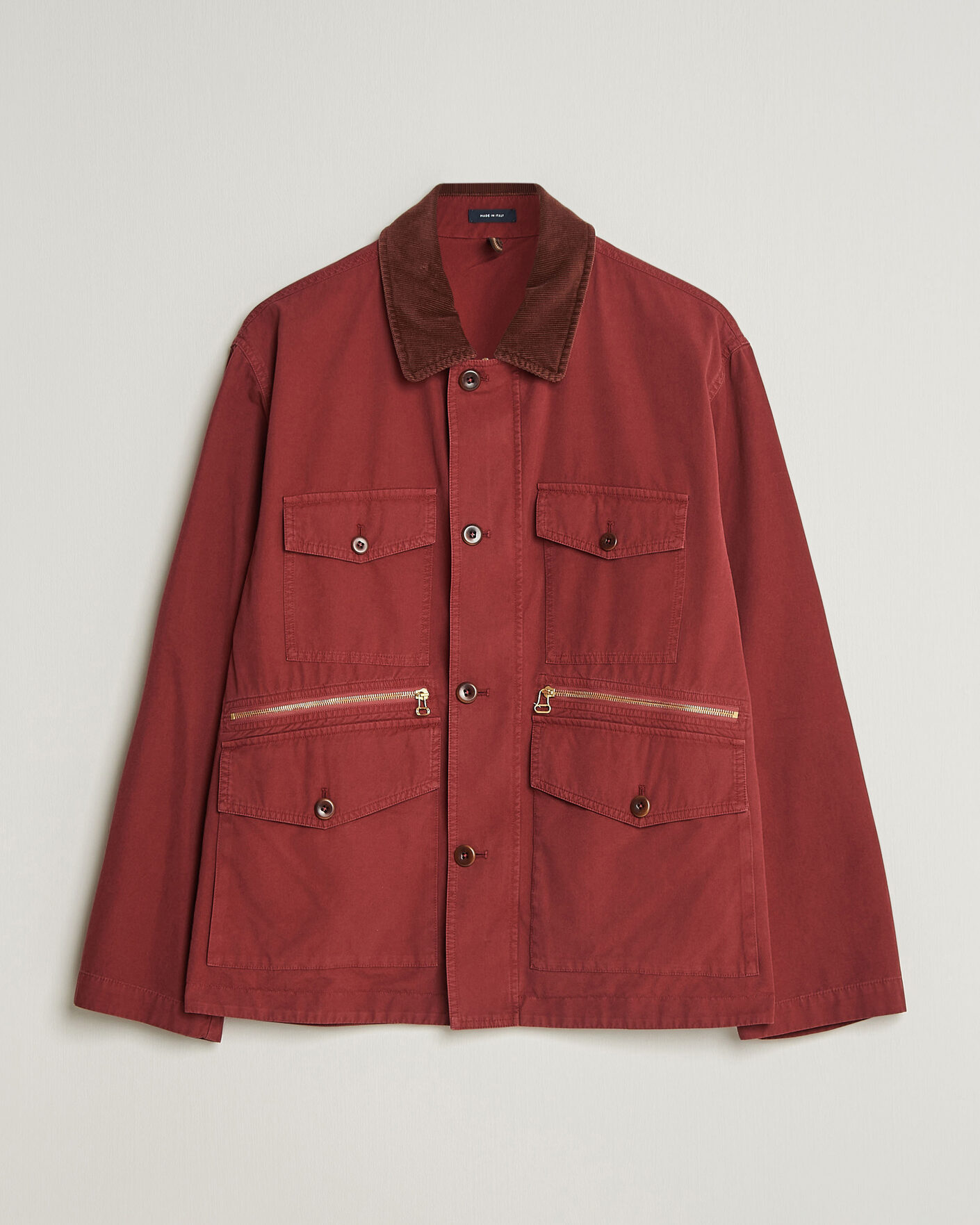 Hombres | Abrigos y chaquetas | Drake's | Hiking Jacket Washed Red