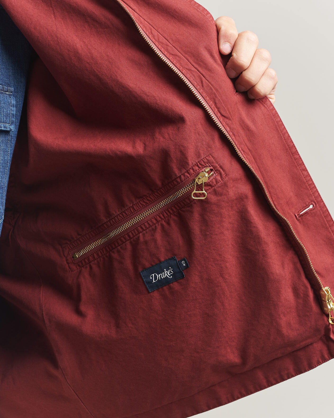 Hombres | Abrigos y chaquetas | Drake's | Hiking Jacket Washed Red