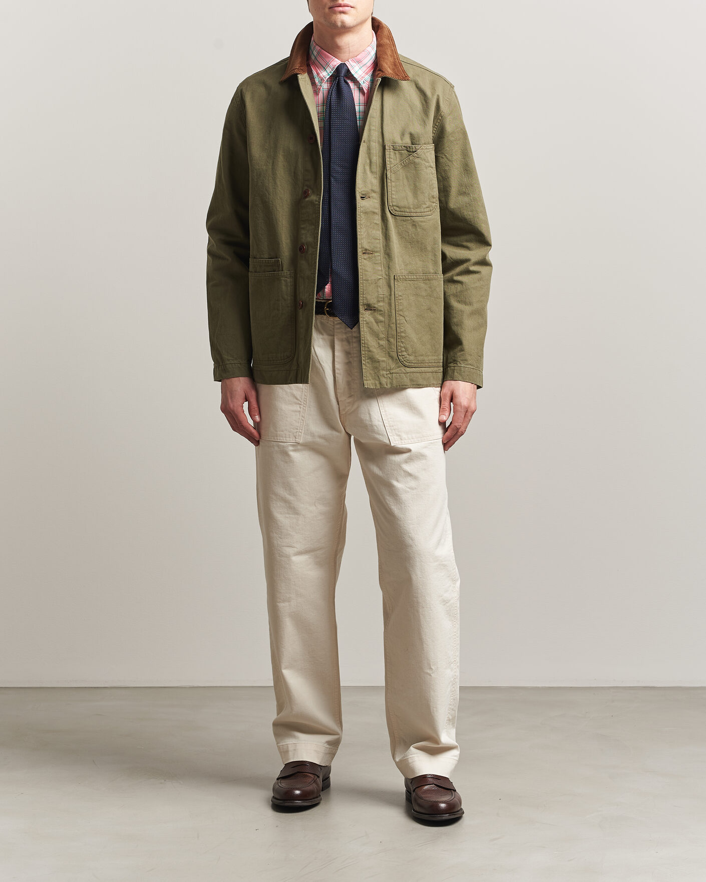 Hombres | Abrigos y chaquetas | Drake's | Twill Fatigue Jacket Khaki