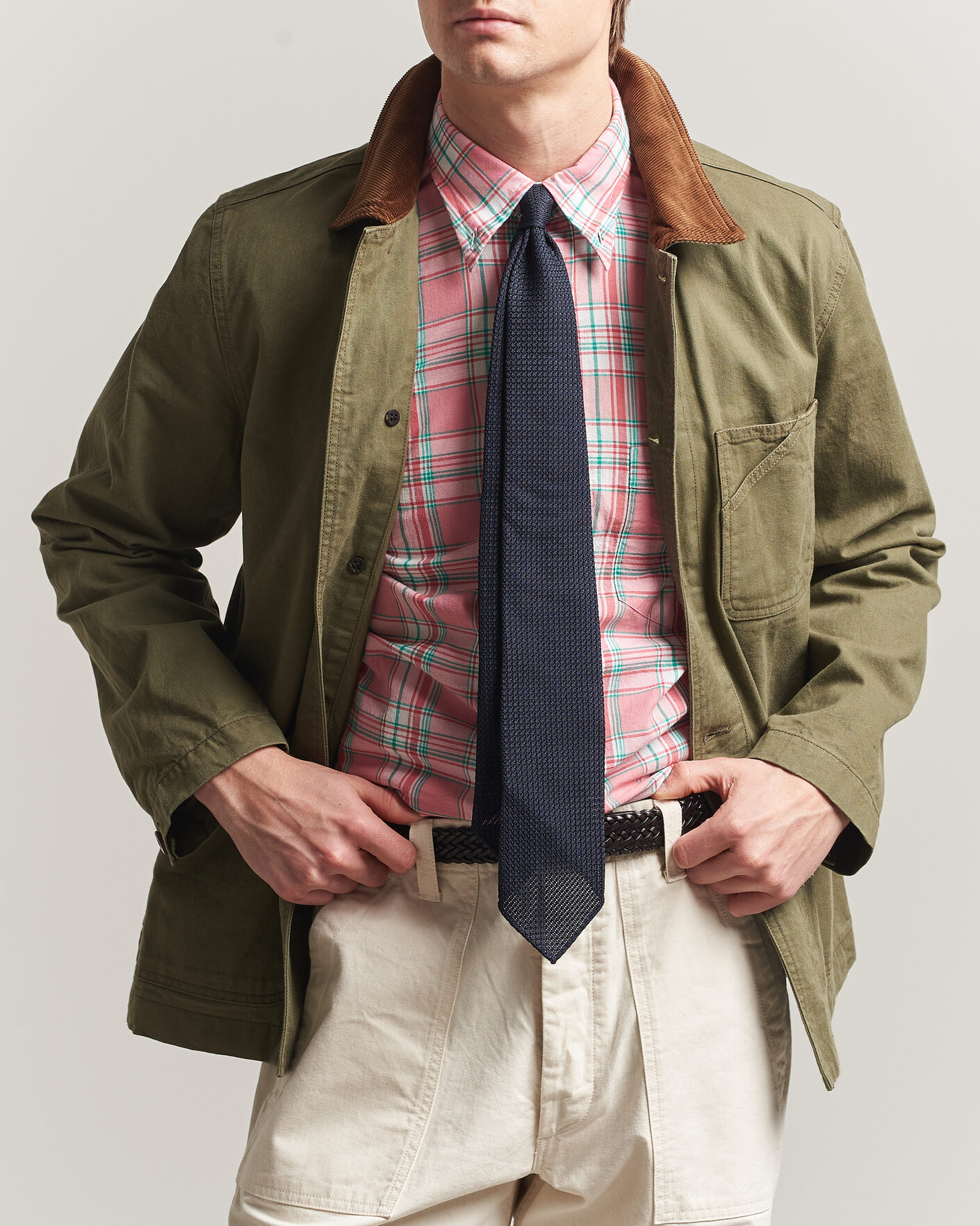 Hombres | Abrigos y chaquetas | Drake's | Twill Fatigue Jacket Khaki