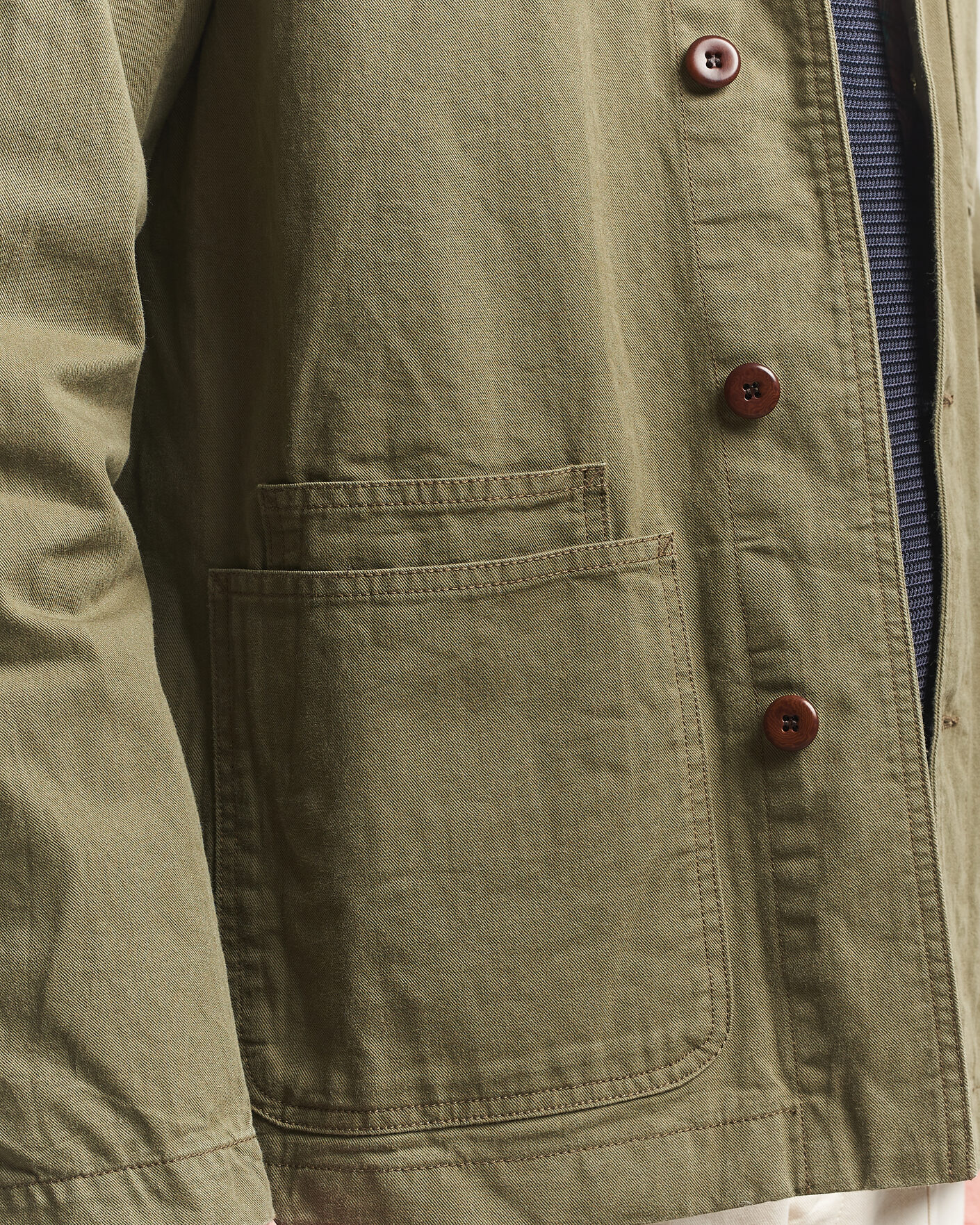 Hombres | Abrigos y chaquetas | Drake's | Twill Fatigue Jacket Khaki