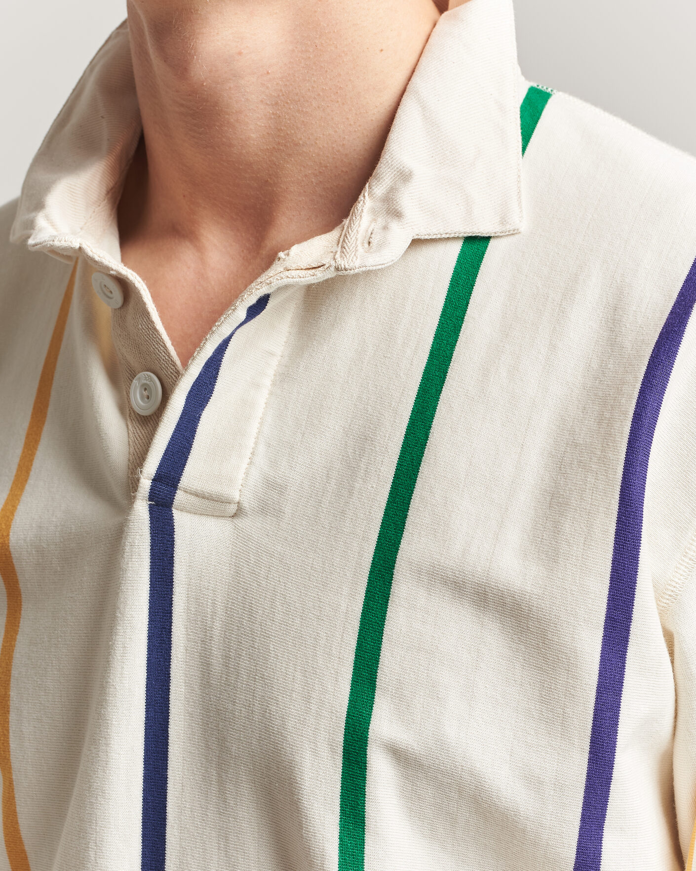 Hombres | Jerséis y prendas de punto | Drake's | Colourful Vertical Stripe Rugby White