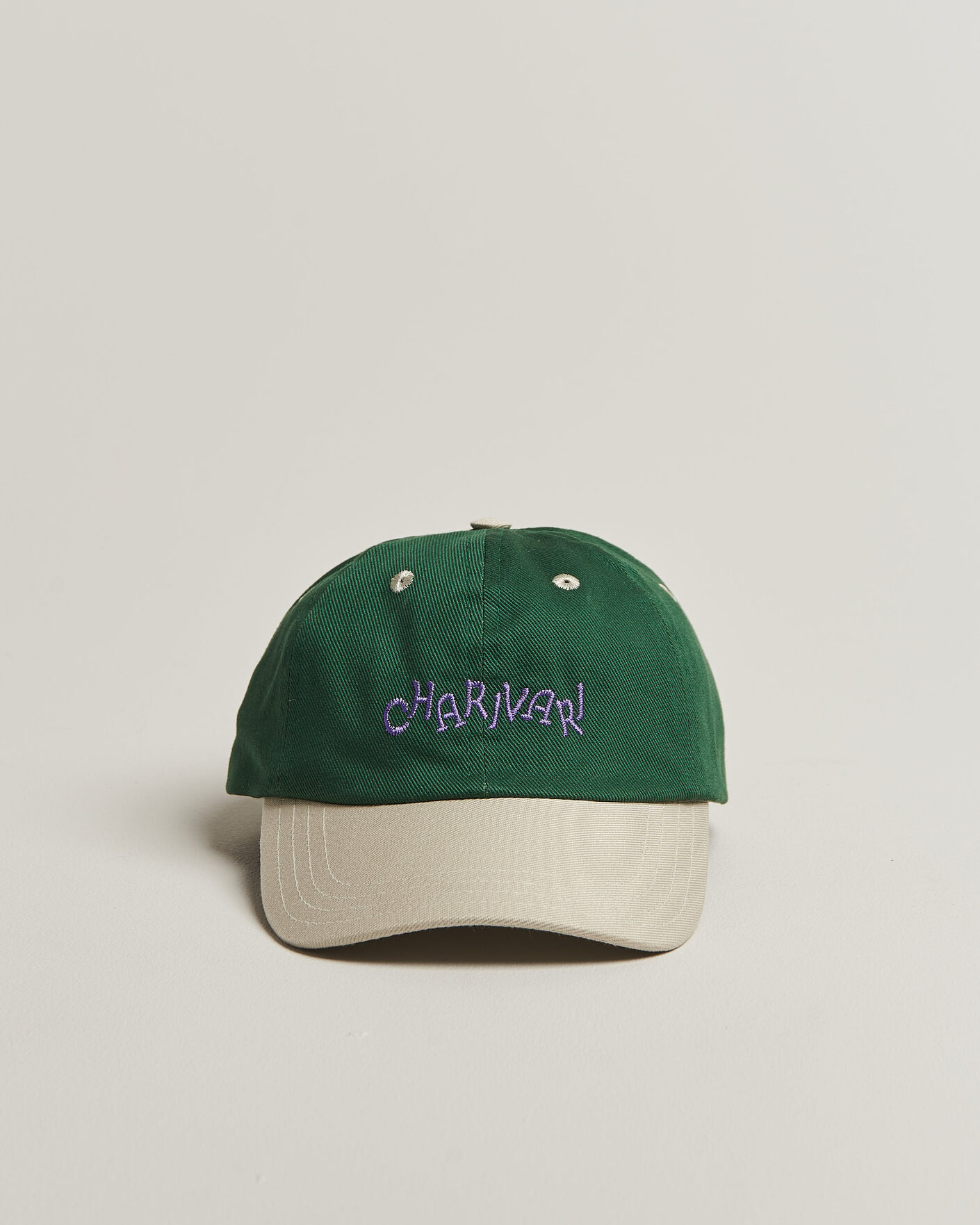 Hombres | Sombreros y gorras | Drake's | Charivari Twill Baseball Cap Green/Ecru