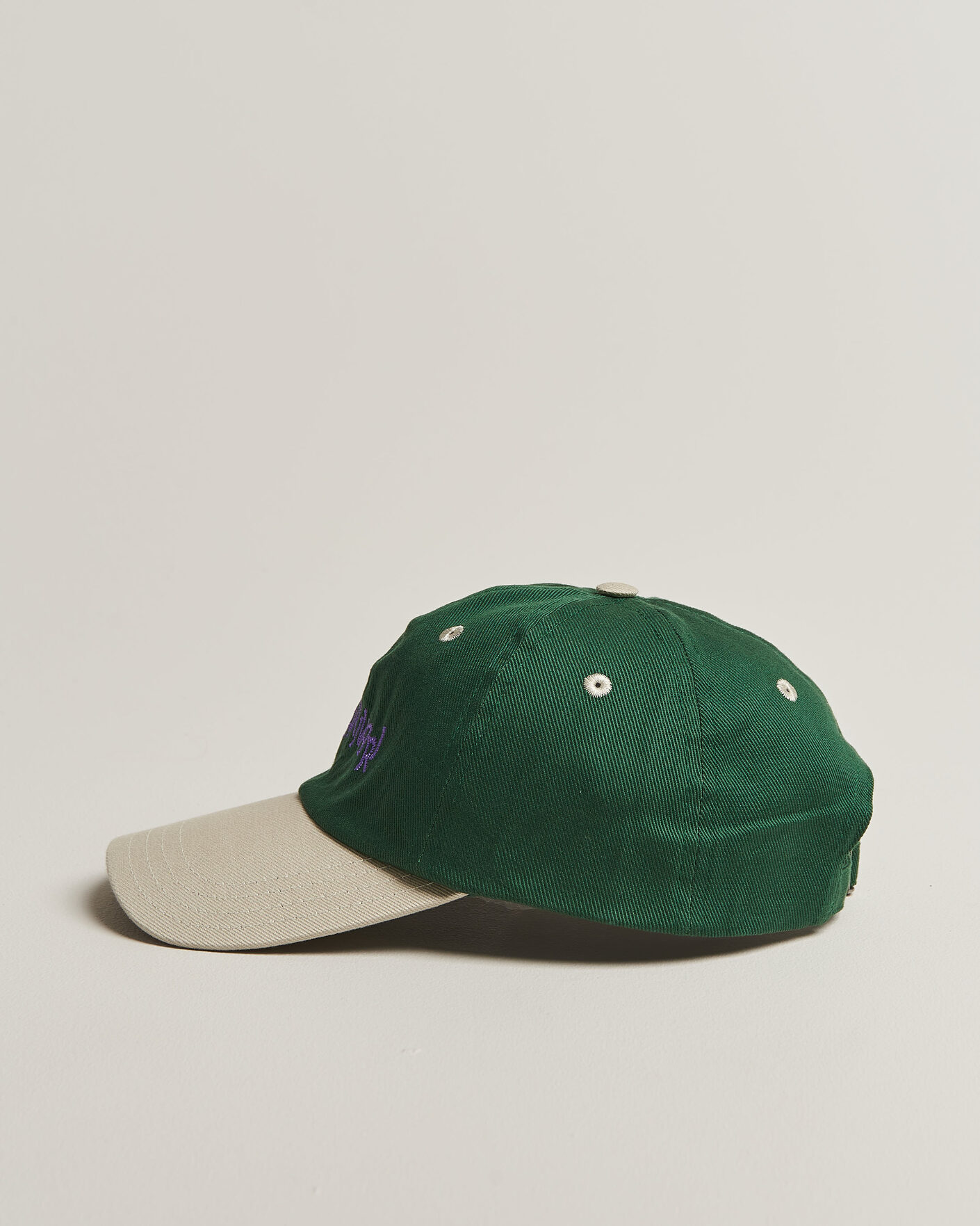 Hombres | Sombreros y gorras | Drake's | Charivari Twill Baseball Cap Green/Ecru