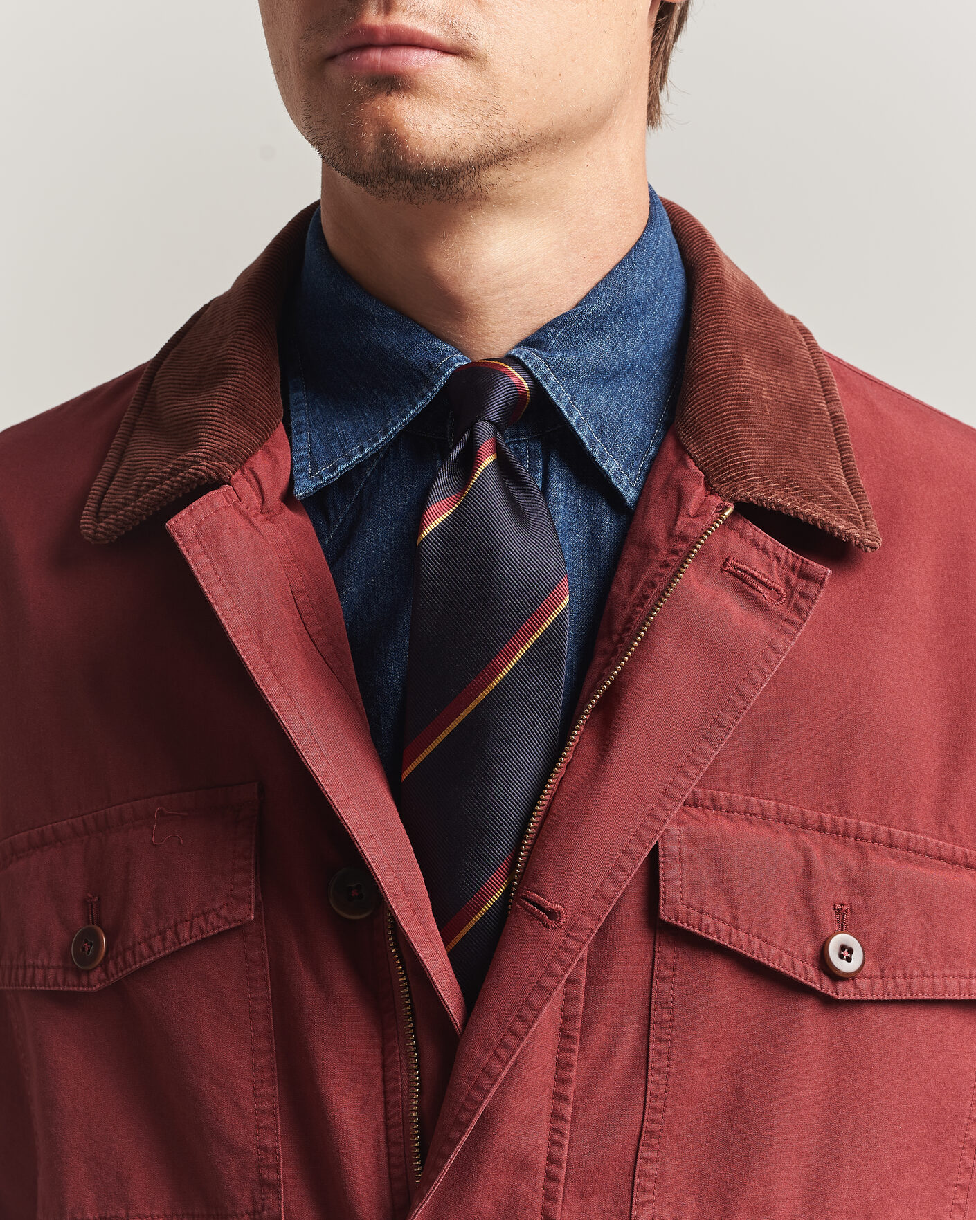 Hombres | Corbatas | Drake's | Regimental Stripe Reppe Tie Navy