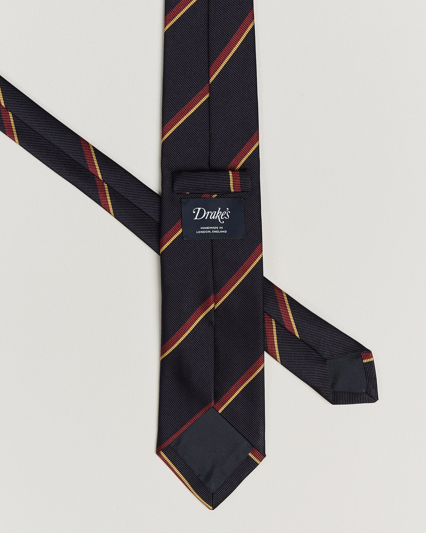 Hombres | Corbatas | Drake's | Regimental Stripe Reppe Tie Navy