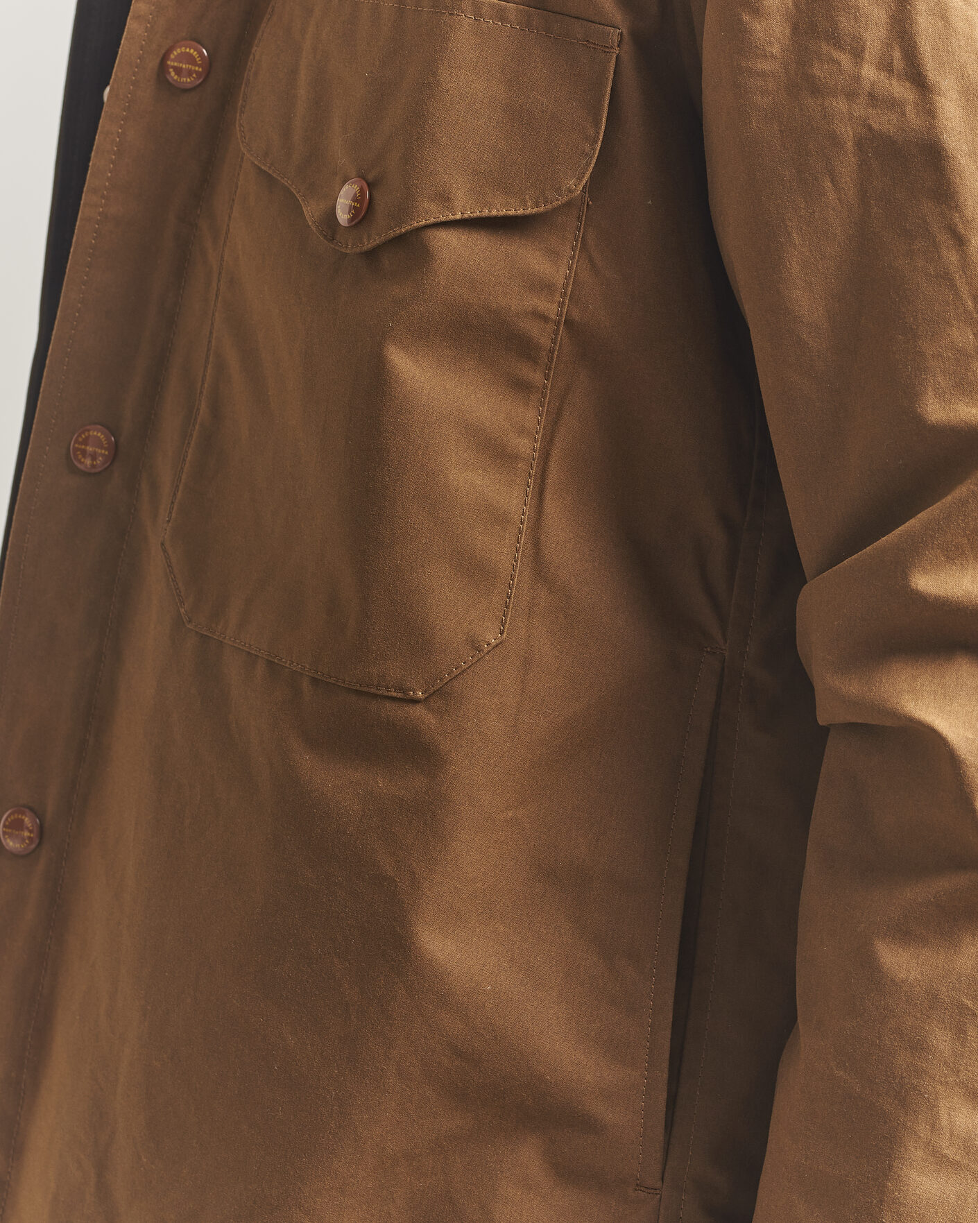 Hombres | Abrigos y chaquetas | Manifattura Ceccarelli | Dry Wax Heavy Shirt Jacket Dark Tan