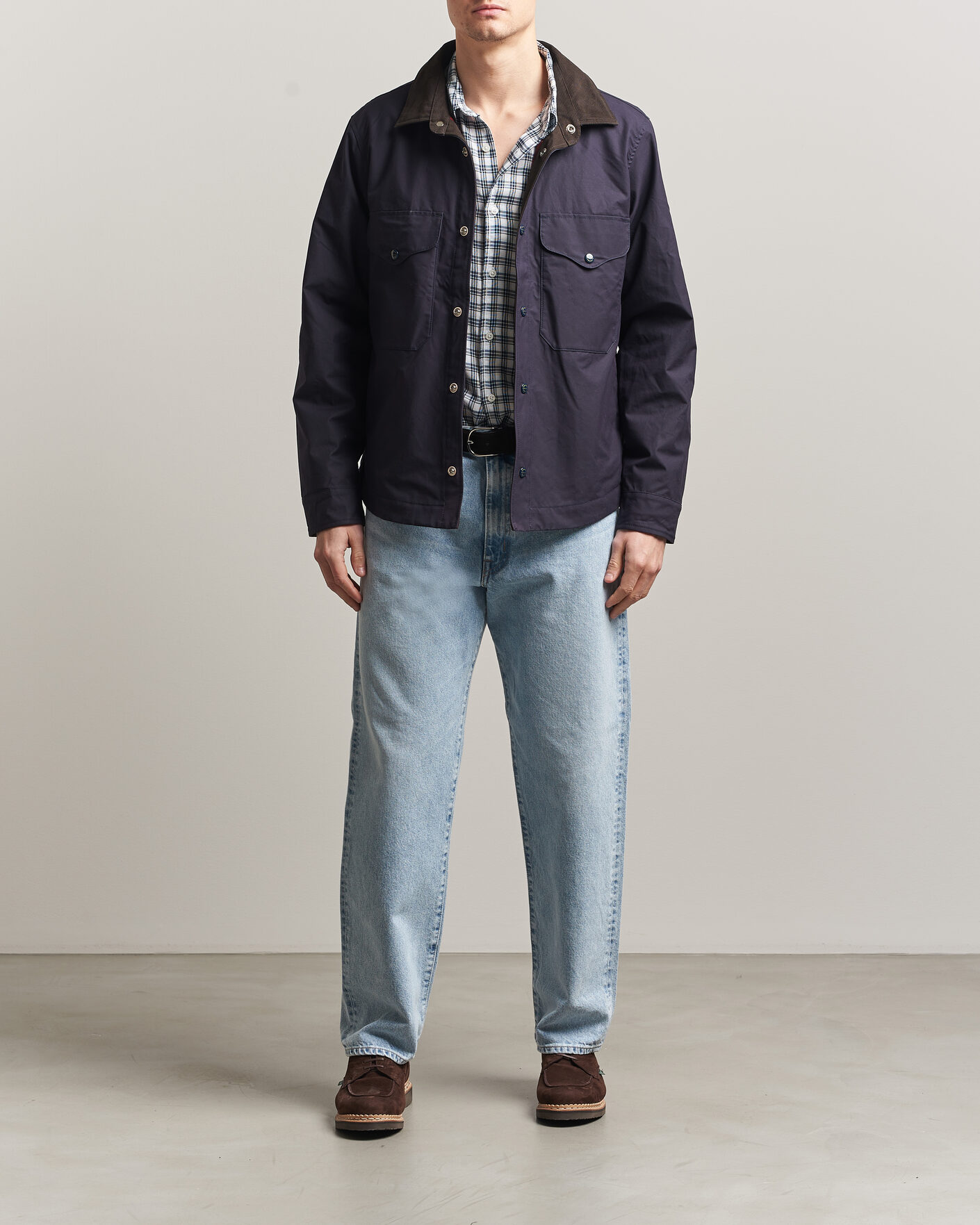 Hombres | Abrigos y chaquetas | Manifattura Ceccarelli | Dry Wax Heavy Shirt Jacket Navy