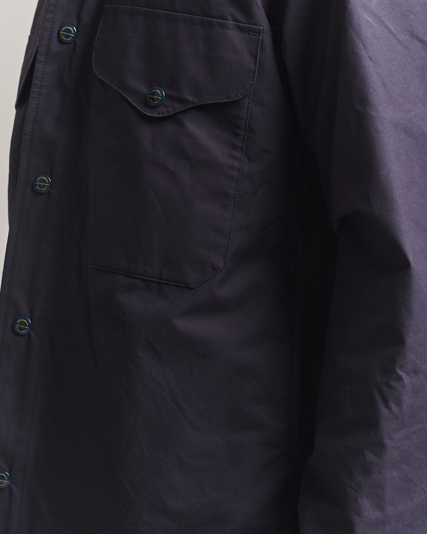 Hombres | Abrigos y chaquetas | Manifattura Ceccarelli | Dry Wax Heavy Shirt Jacket Navy