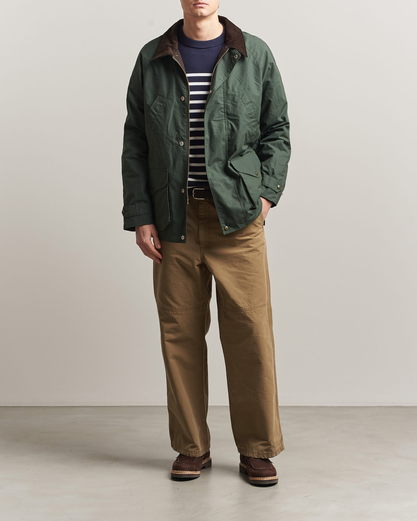 Hombres | Abrigos y chaquetas | Manifattura Ceccarelli | Dry Wax Rain Caban Dark Green