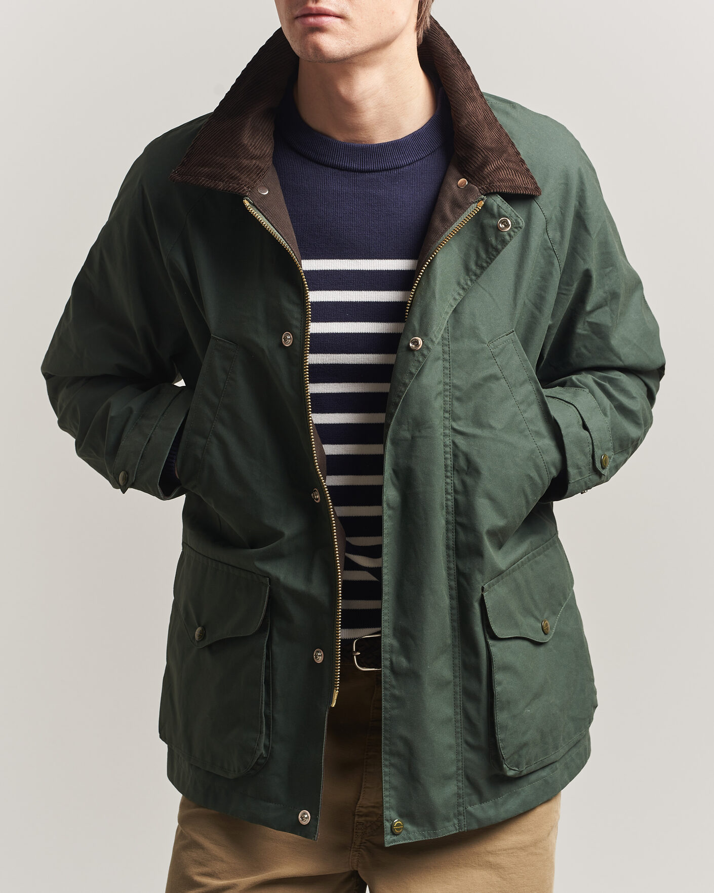 Hombres | Abrigos y chaquetas | Manifattura Ceccarelli | Dry Wax Rain Caban Dark Green