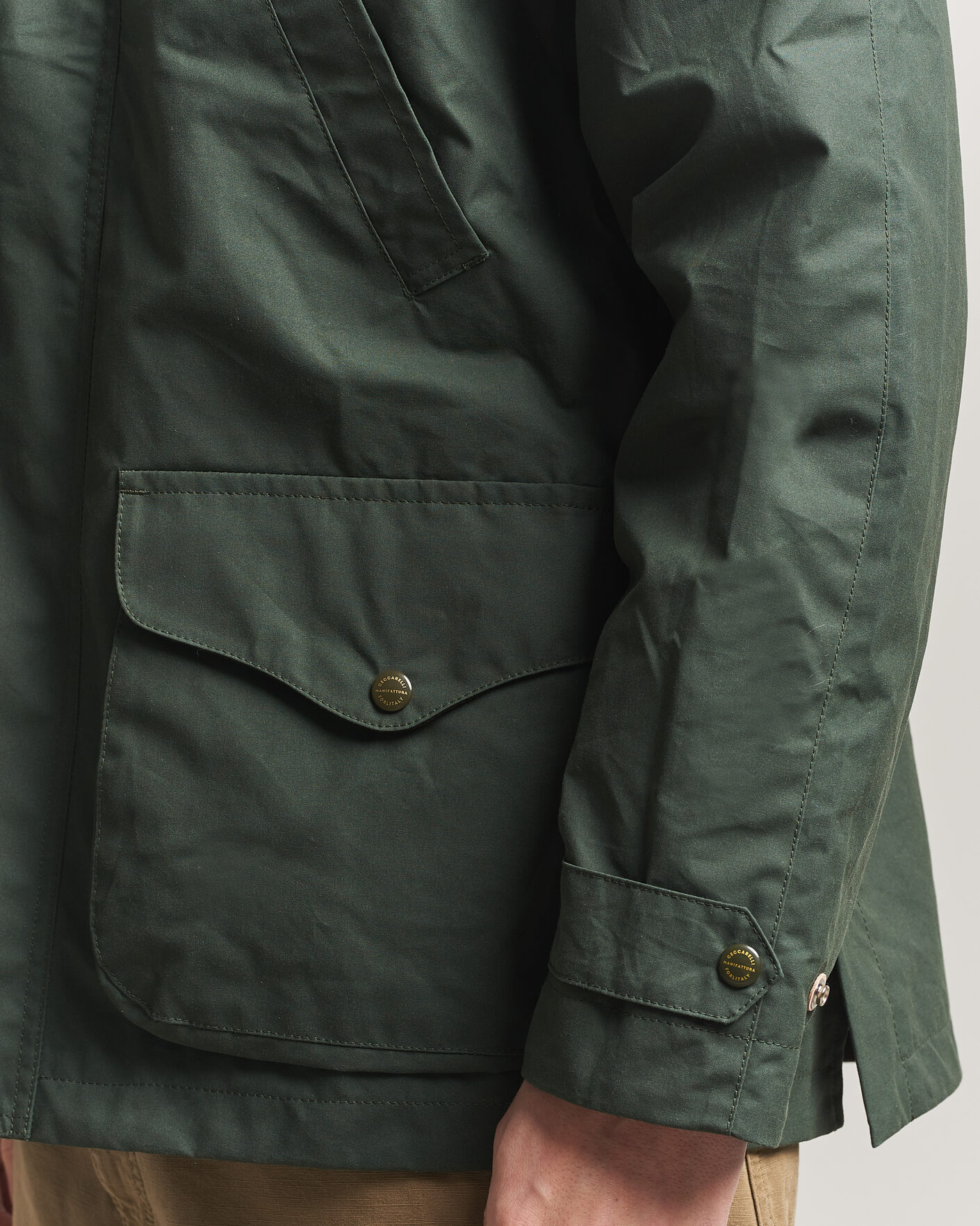 Hombres | Abrigos y chaquetas | Manifattura Ceccarelli | Dry Wax Rain Caban Dark Green