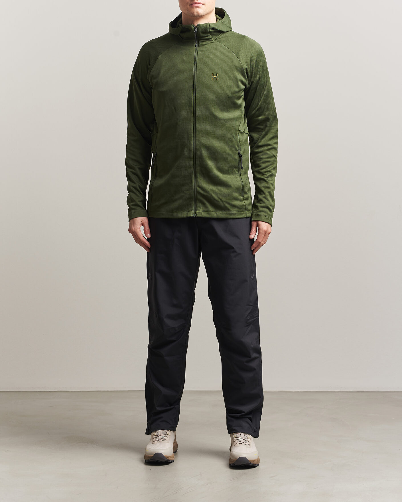 Hombres | Jerséis y prendas de punto | Haglöfs | Korp Mid Fleece Hood Seaweed Green