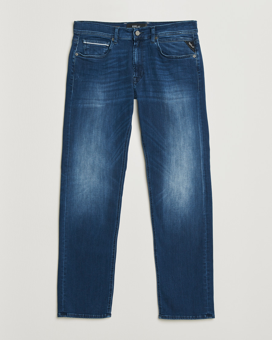 Hombres | Vaqueros | Replay | Grover Straight Fit Hyperflex Jeans Dark Blue