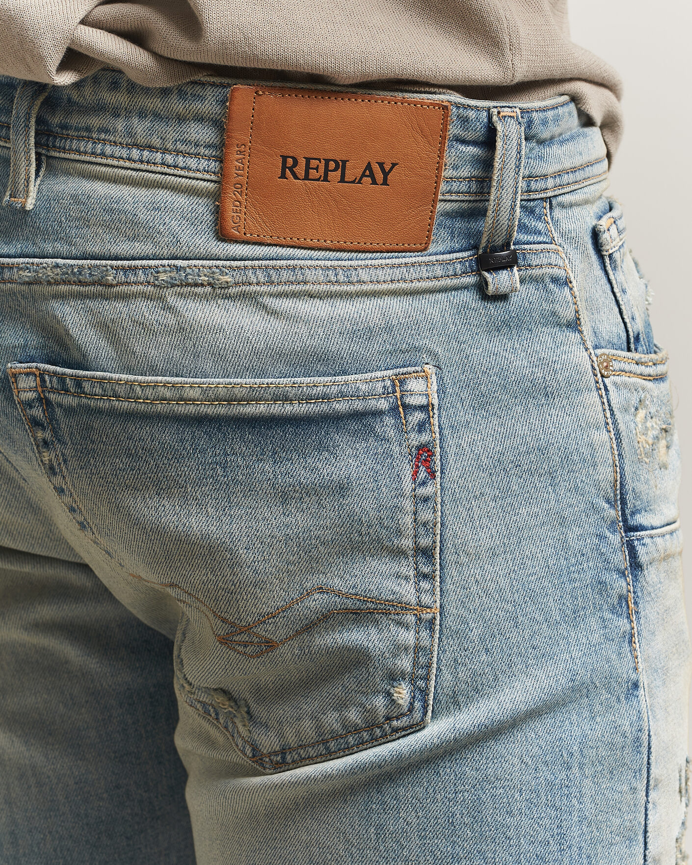 Hombres | Vaqueros | Replay | Grover Sraight Fit 20 Years Wash Jeans Light Blue