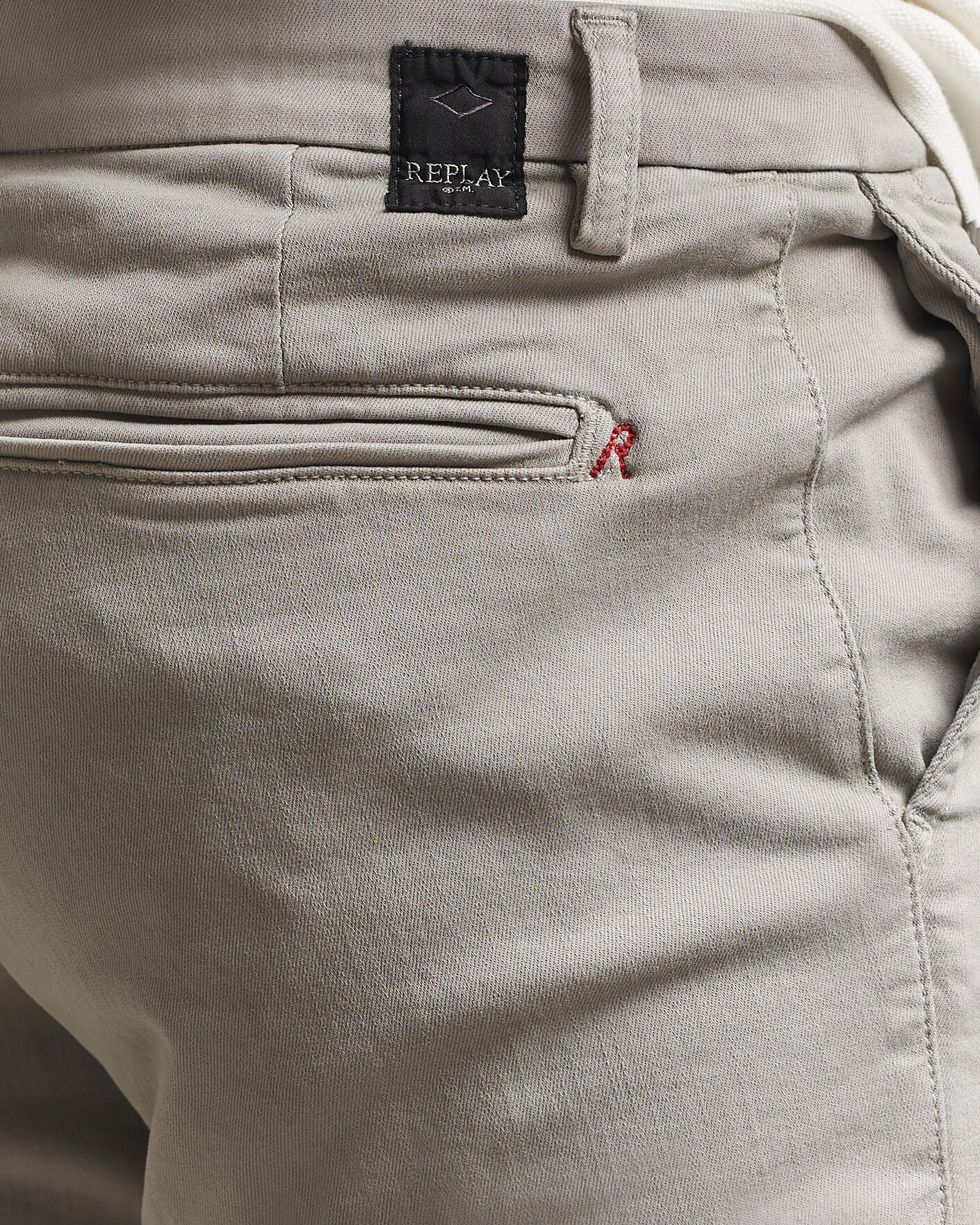 Hombres | Pantalones | Replay | Benni Hyperflex X-Lite Chinos Light Grey