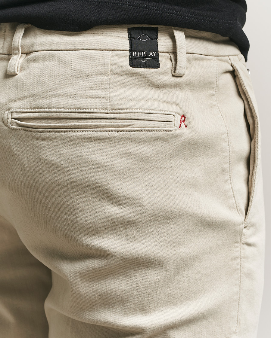 Hombres | Pantalones | Replay | Benni Hyperflex X-Lite Chinos Ivory
