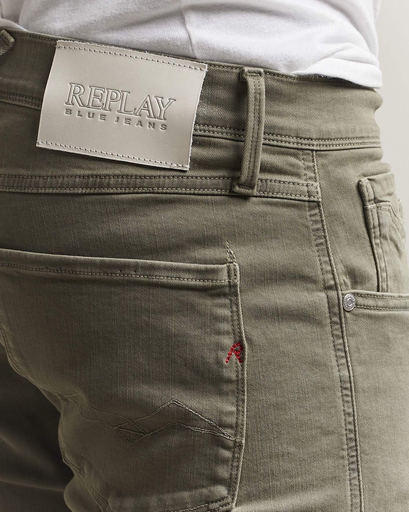 Hombres | Pantalones | Replay | Anbass Hyperflex X.Lite 5-Pocket Pants Military Green