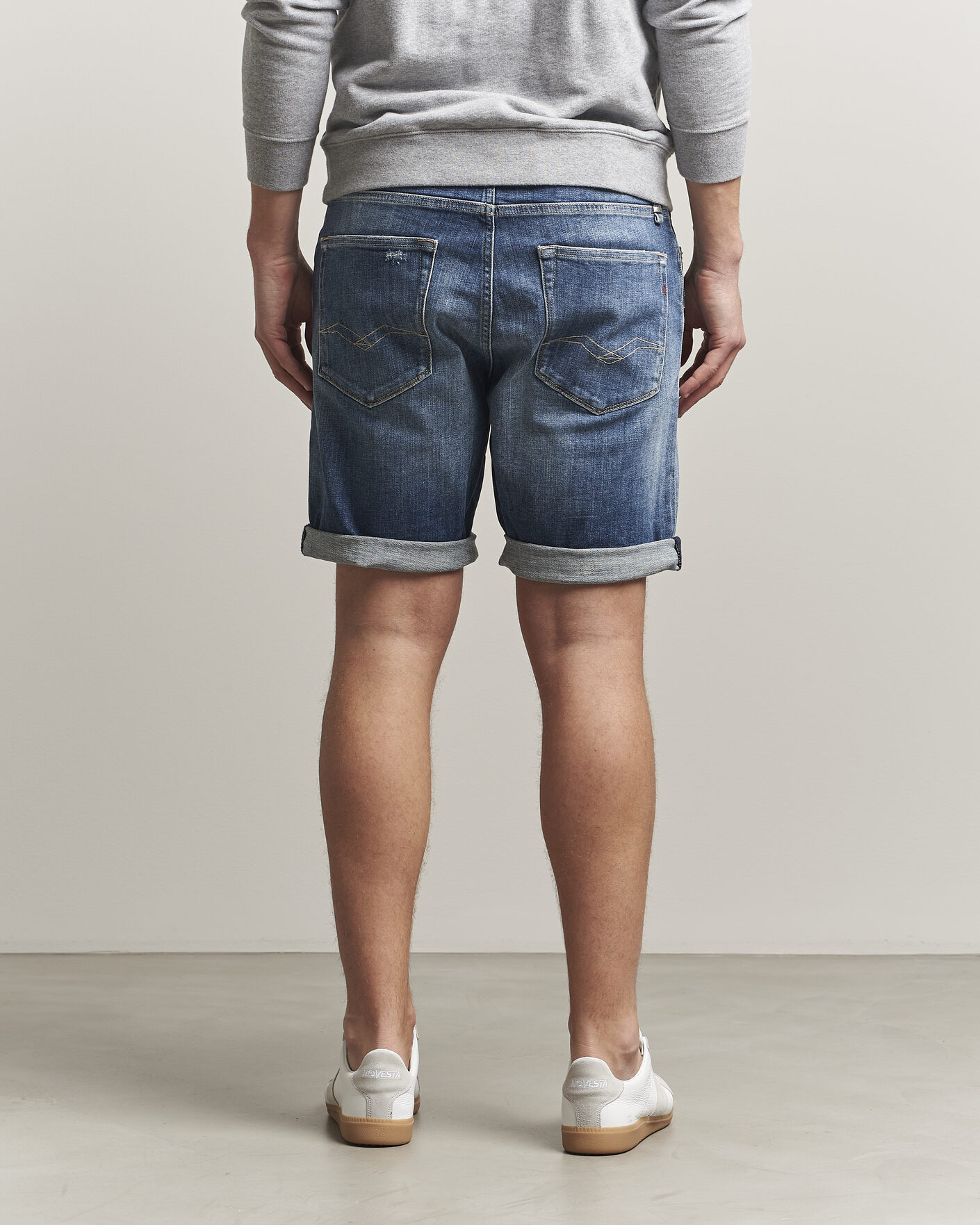 Hombres | Pantalones cortos | Replay | RBJ981 Shredded Denim Shorts Medium Blue