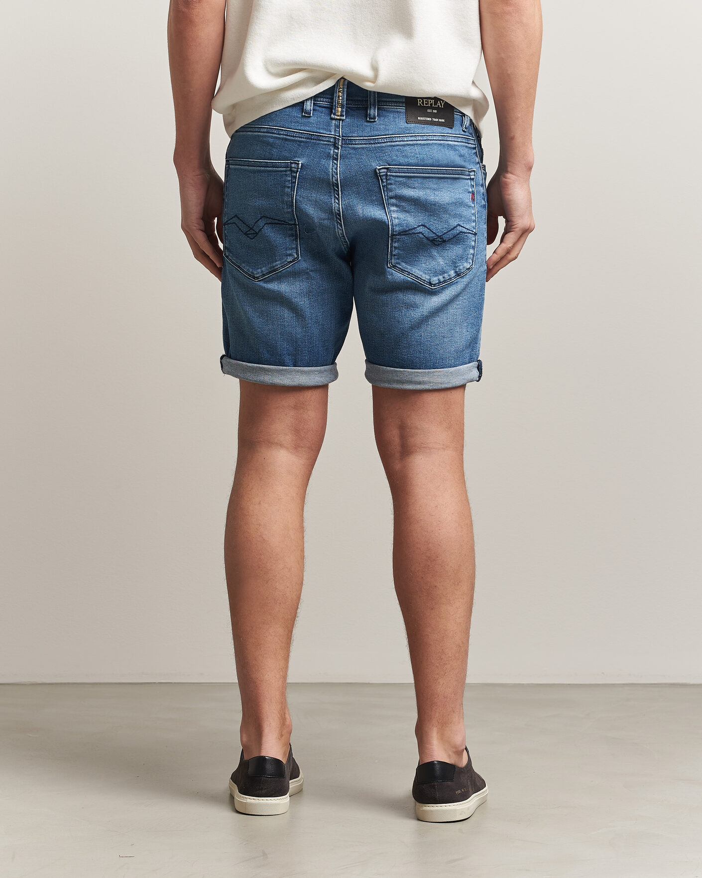 Hombres | Pantalones cortos | Replay | RBJ981 Stretch Denim Shorts Light Blue