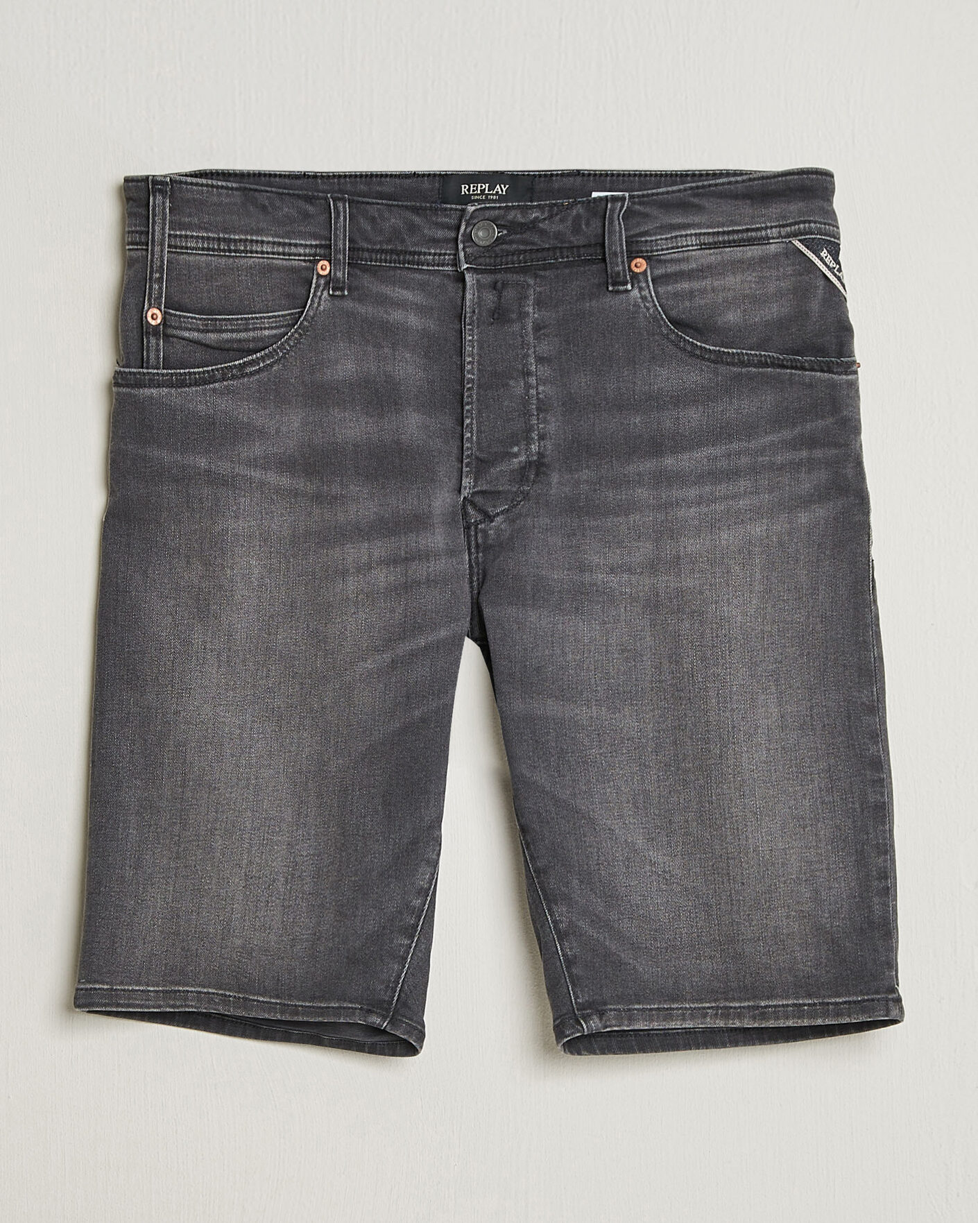 Hombres | Pantalones cortos | Replay | RBJ981 Stretch Denim Shorts Washed Black