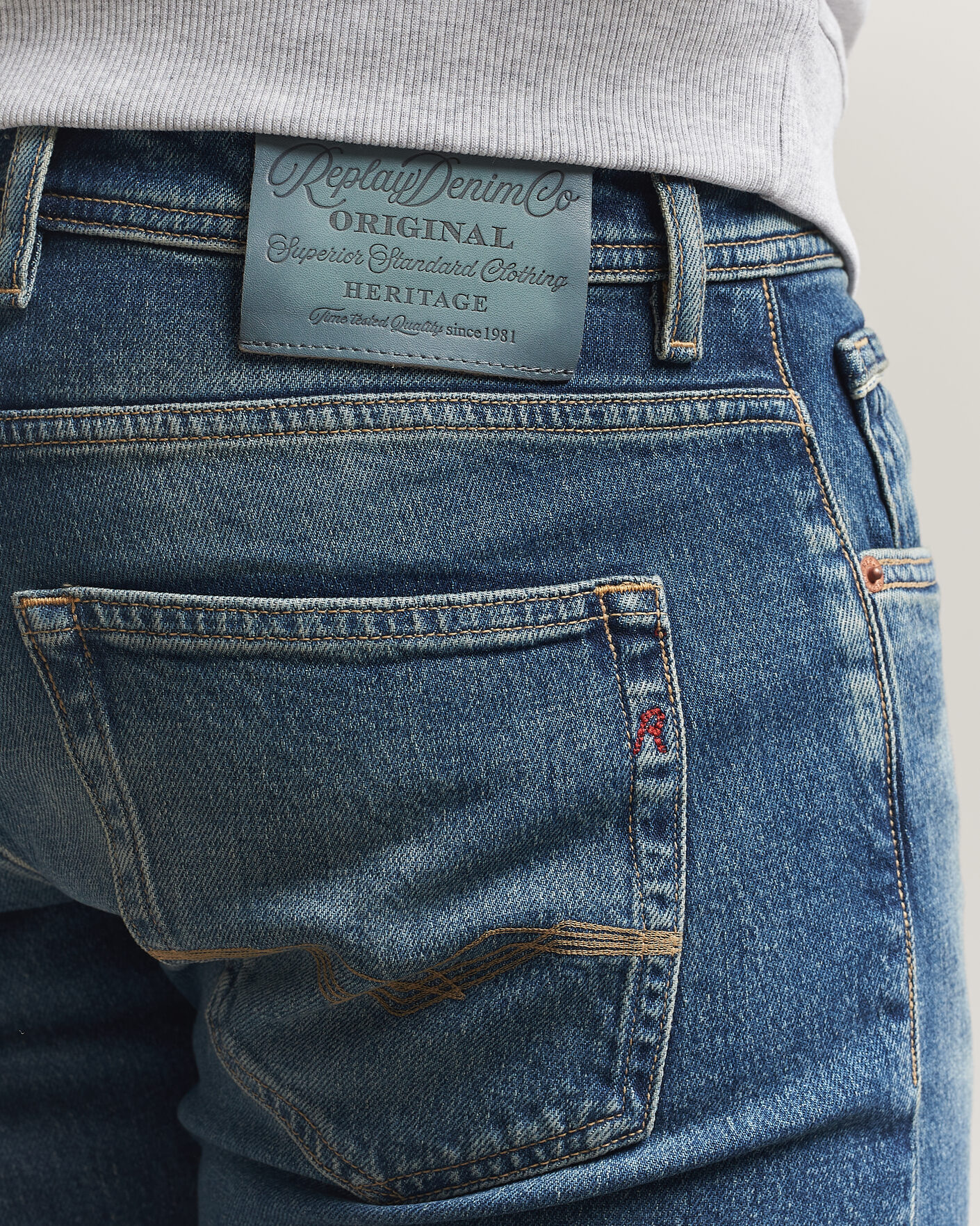 Hombres | Vaqueros | Replay | Grover Heritage Original Stretch Jeans Medium Blue