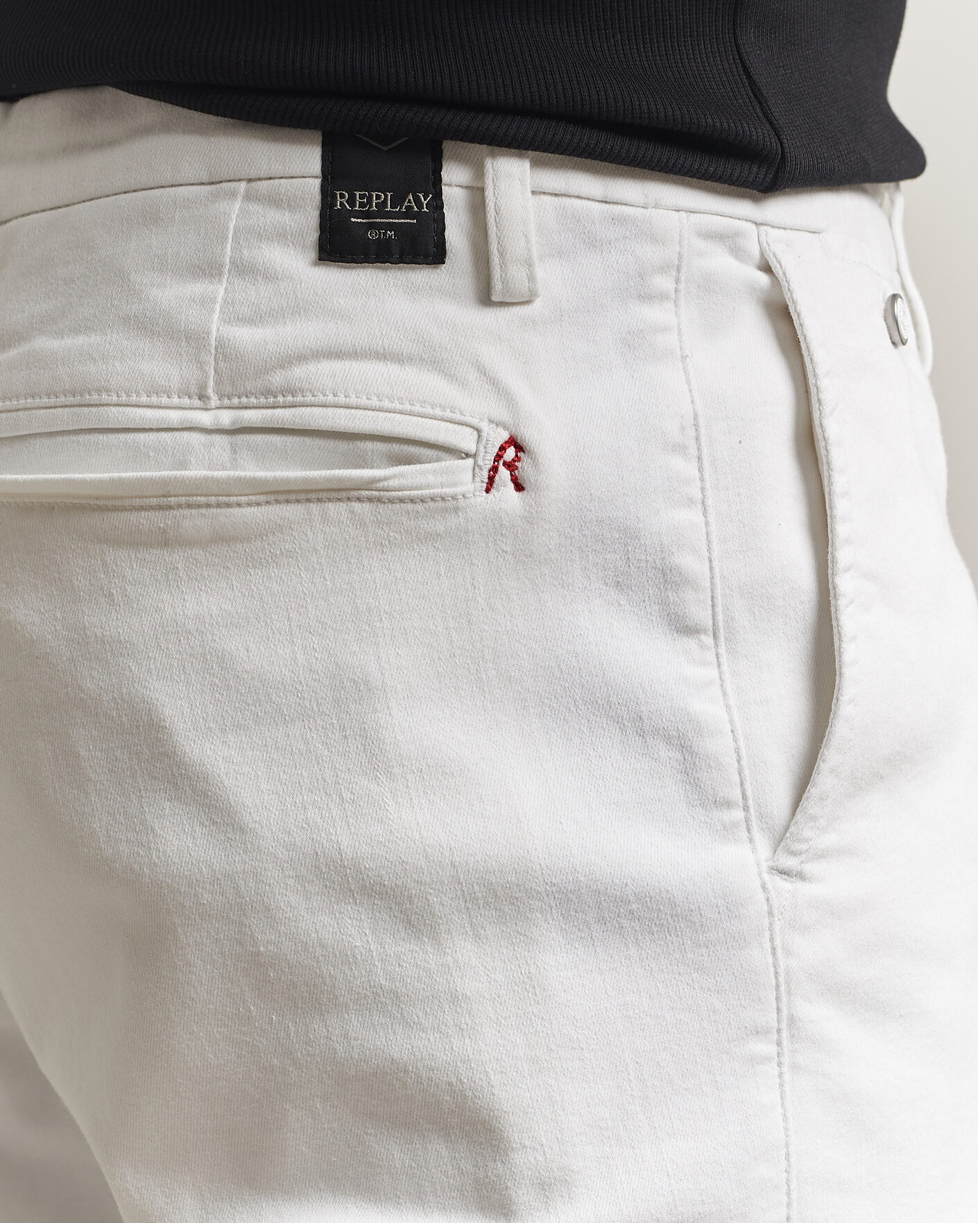 Hombres | Pantalones | Replay | Benni Hyperflex X-Lite Chinos Natural White