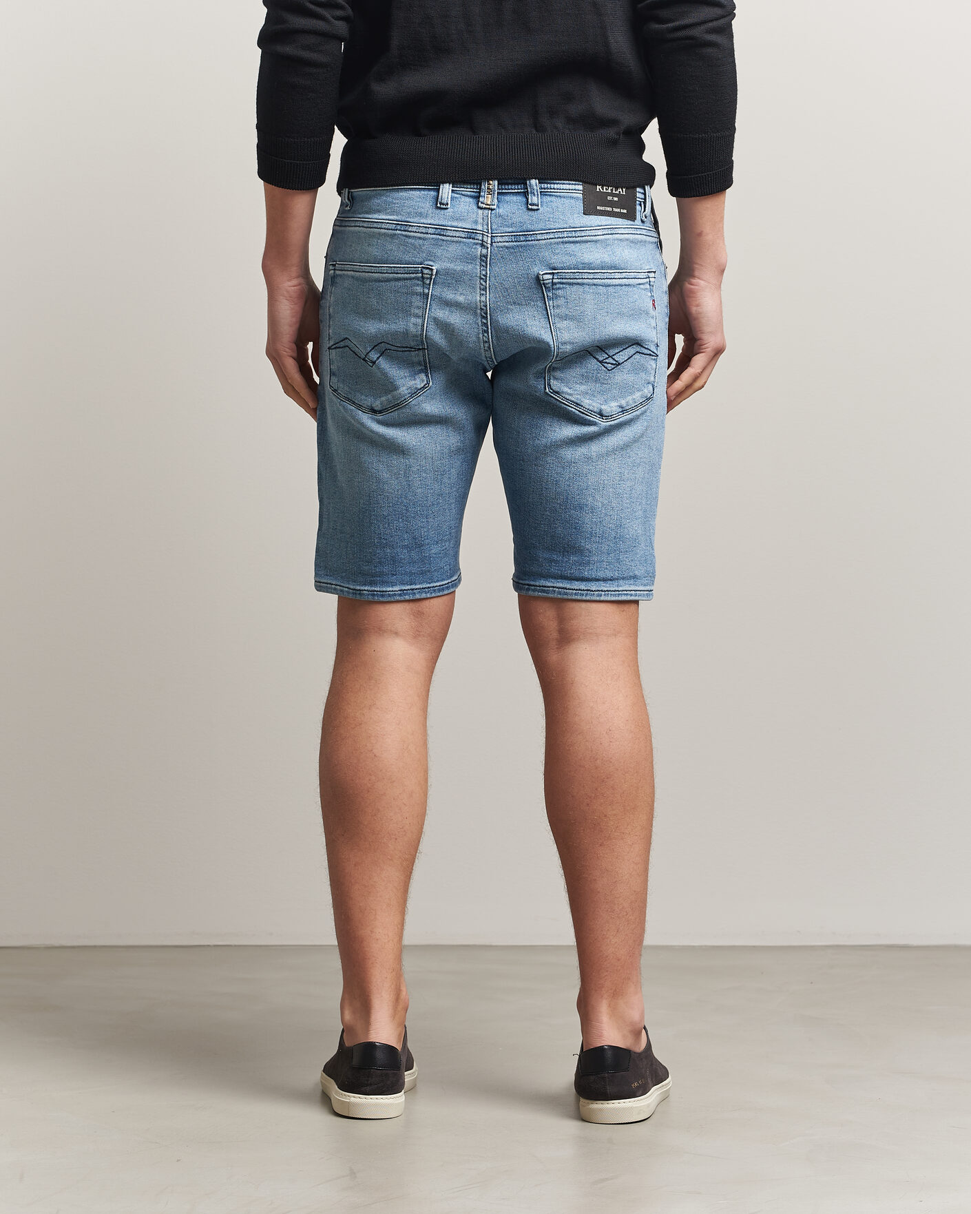 Hombres | Pantalones cortos | Replay | RBJ981 Stretch Denim Shorts Light Blue