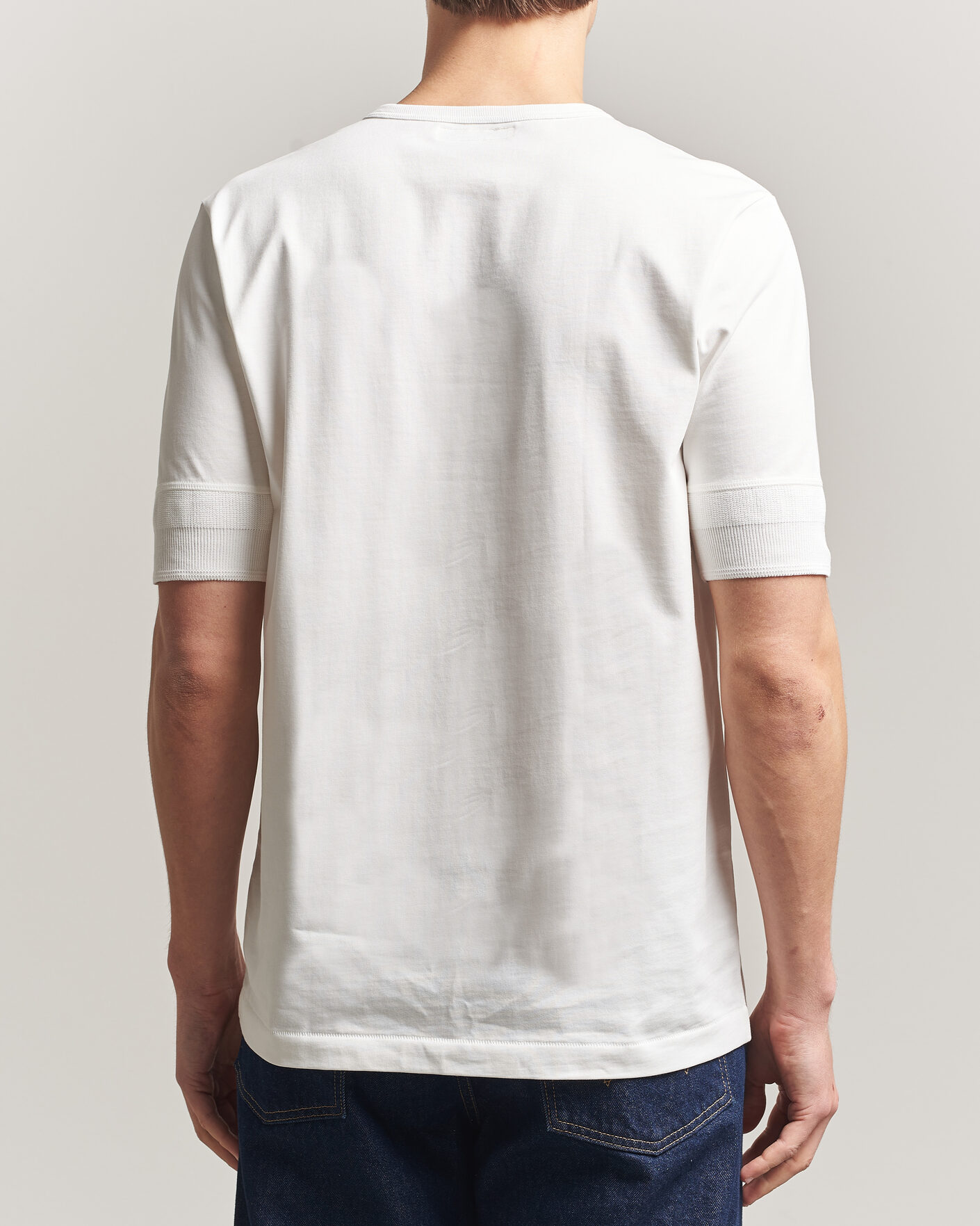 Hombres | Camisetas | Merz b. Schwanen | Classic Organic Cotton Short Sleeve Henley White
