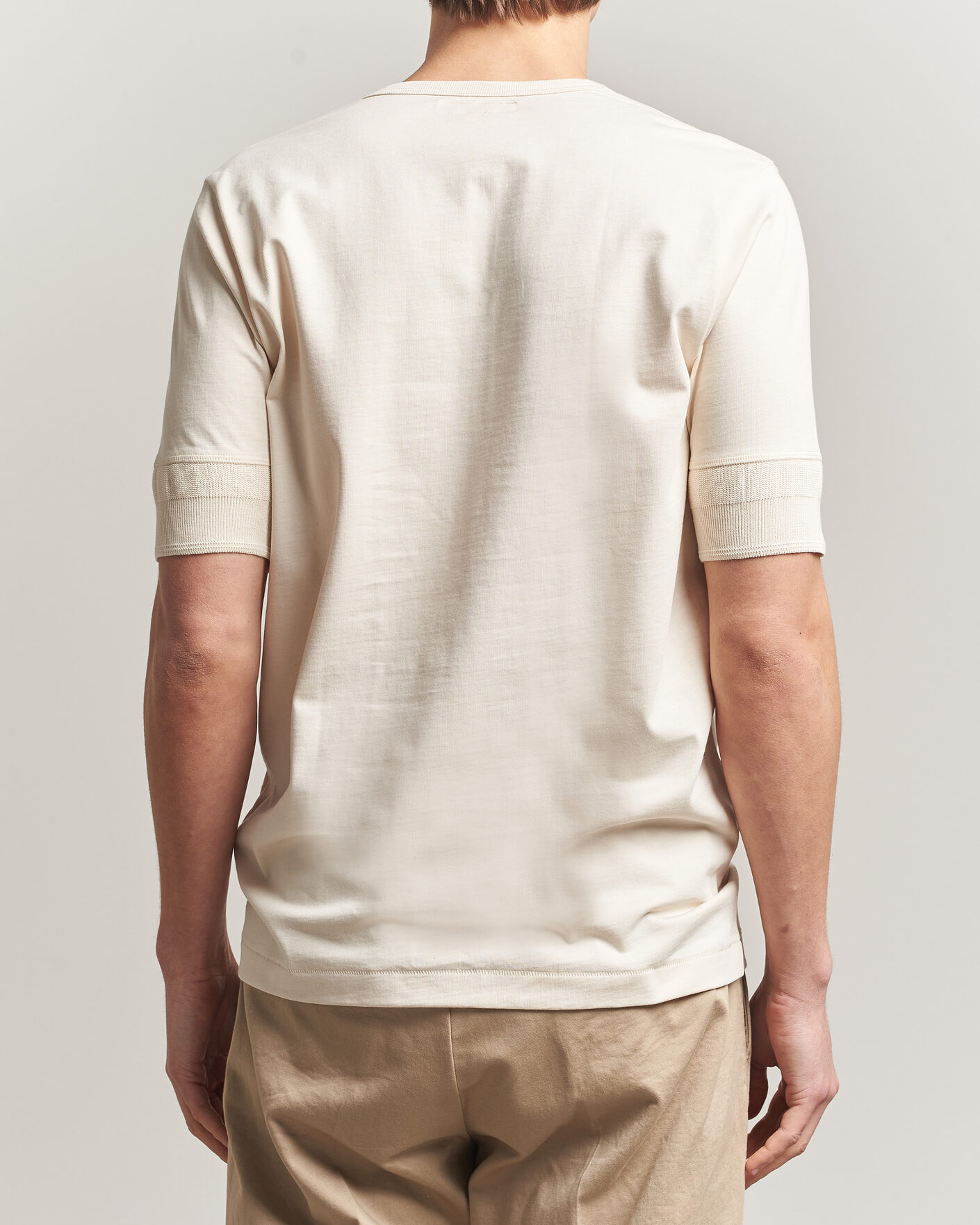 Hombres | Camisetas | Merz b. Schwanen | Classic Organic Cotton Short Sleeve Henley Nature
