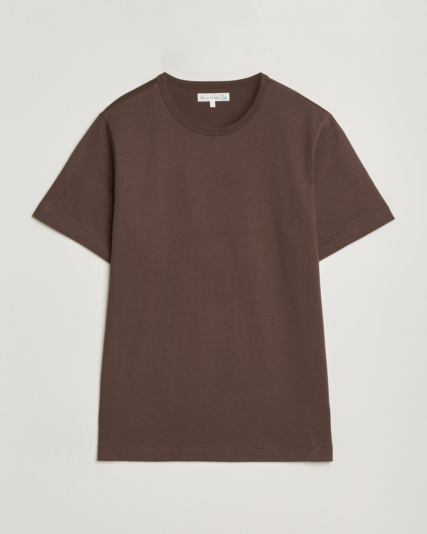 Hombres | Camisetas | Merz b. Schwanen | Classic Fit Sturdy Loopwheeled T-Shirt Chocolate