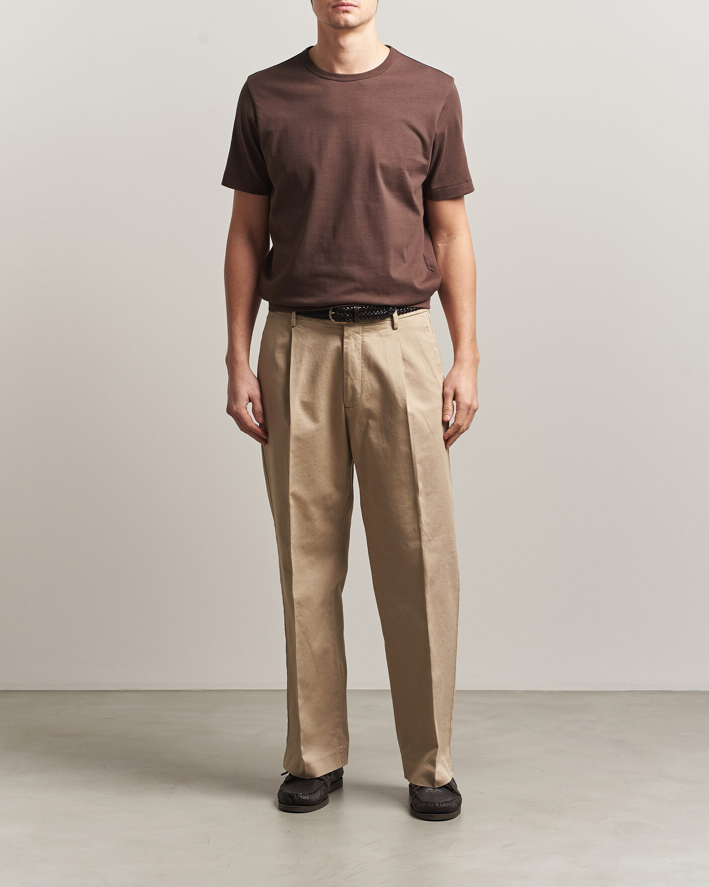 Hombres | Camisetas | Merz b. Schwanen | Classic Fit Sturdy T-Shirt Chocolate