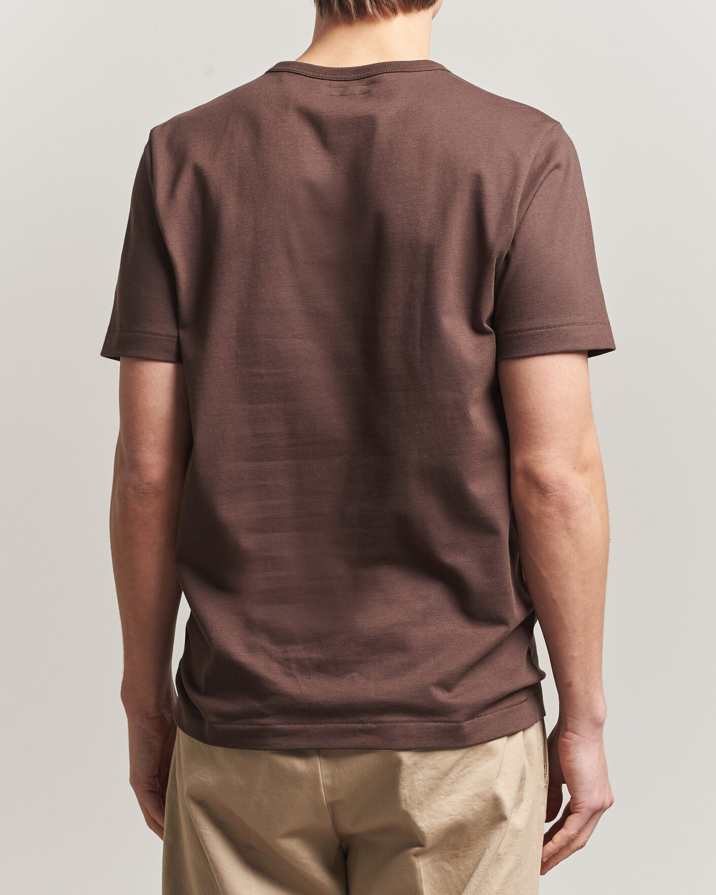 Hombres | Camisetas | Merz b. Schwanen | Classic Fit Sturdy Loopwheeled T-Shirt Chocolate