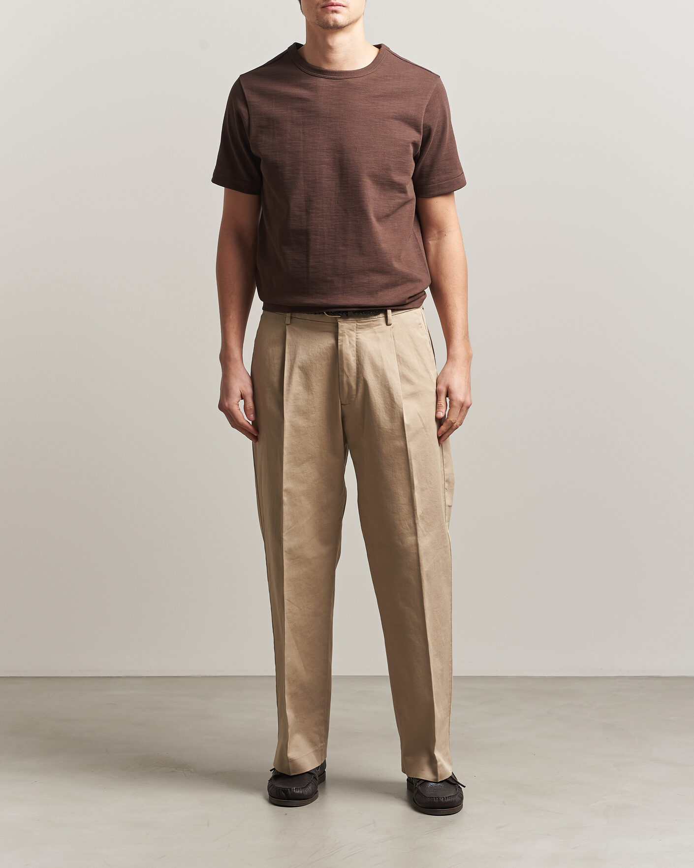 Hombres | Camisetas | Merz b. Schwanen | Relaxed Fit Loopwheeled Heavy T-Shirt Chocolate