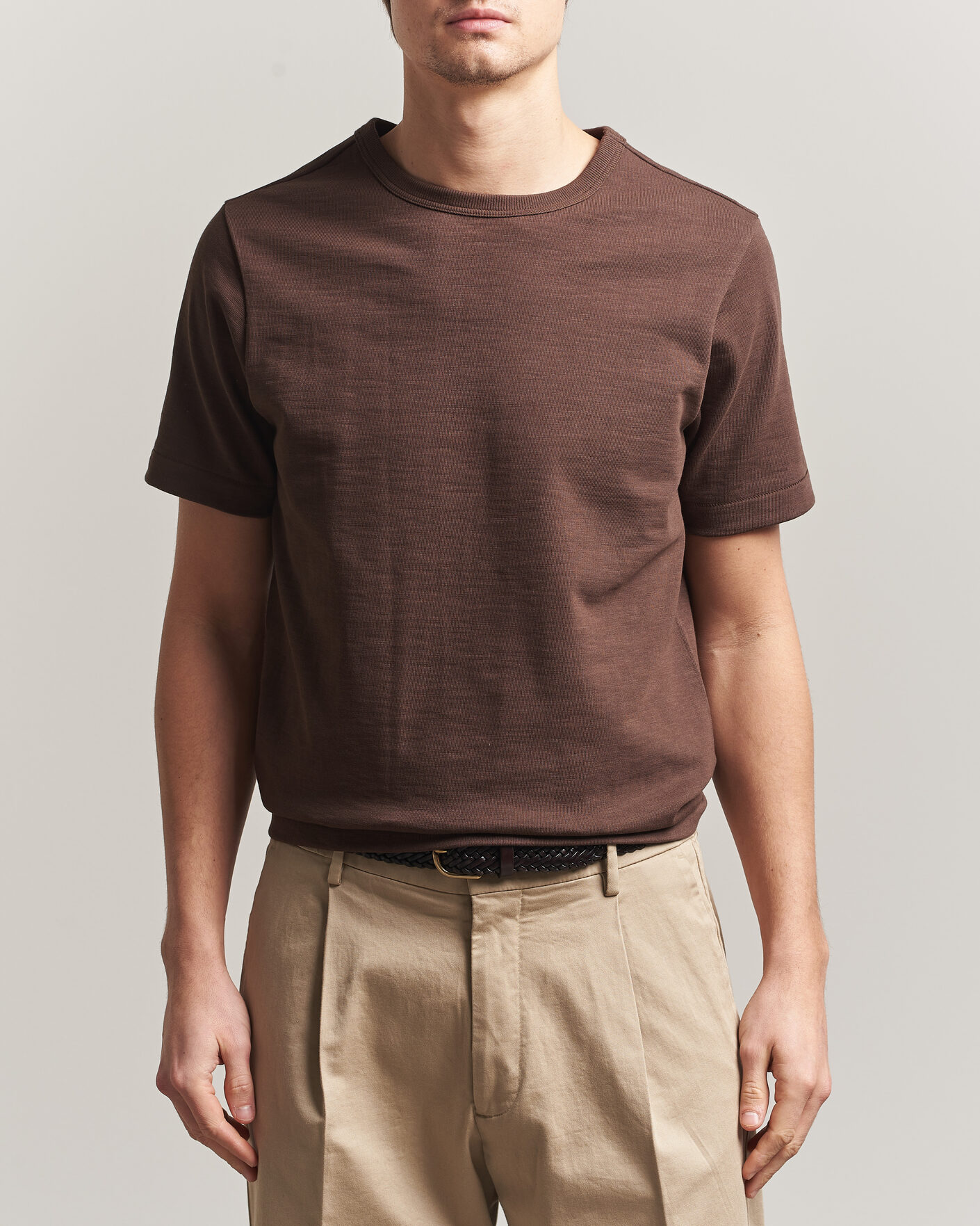 Hombres | Camisetas | Merz b. Schwanen | Relaxed Fit Loopwheeled Heavy T-Shirt Chocolate