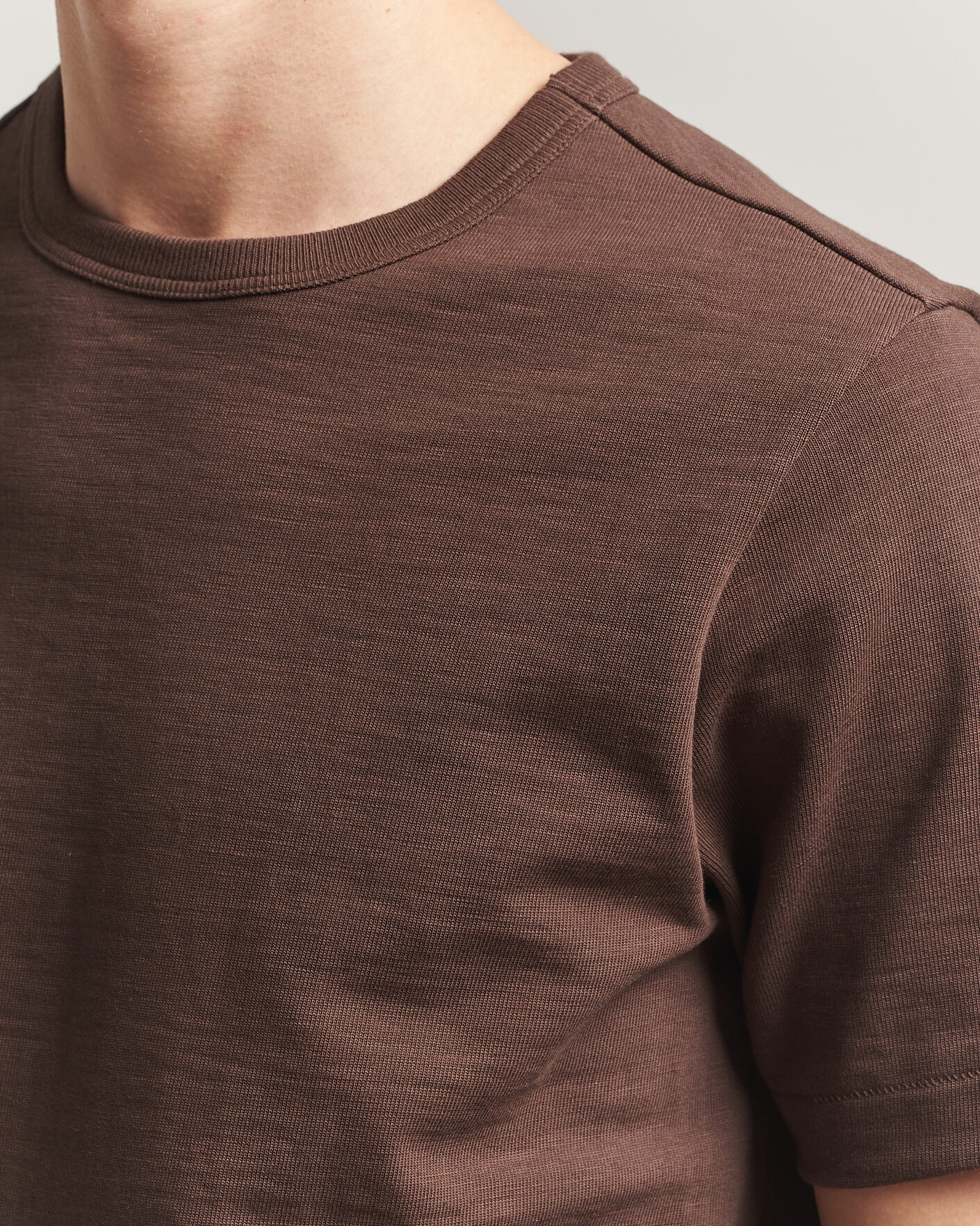 Hombres | Camisetas | Merz b. Schwanen | Relaxed Fit Loopwheeled Heavy T-Shirt Chocolate