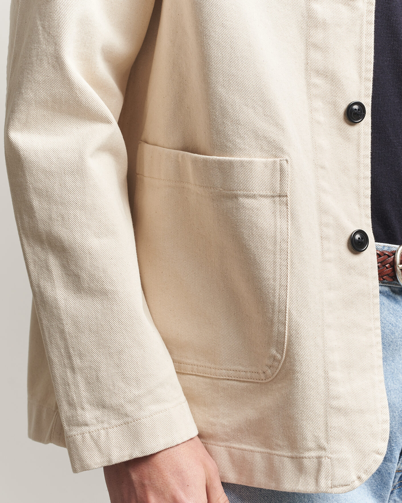 Hombres | Camisas | Merz b. Schwanen | Worker Cotton Twill Overshirt Nature