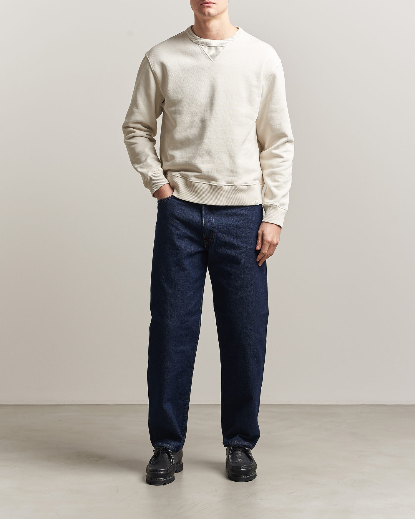 Hombres | Jerséis y prendas de punto | Merz b. Schwanen | Classic Fit Authentic Fleece Sweatshirt Nature