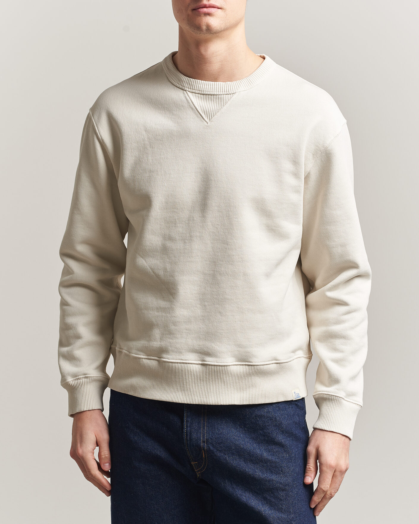 Hombres | Jerséis y prendas de punto | Merz b. Schwanen | Classic Fit Authentic Fleece Sweatshirt Nature