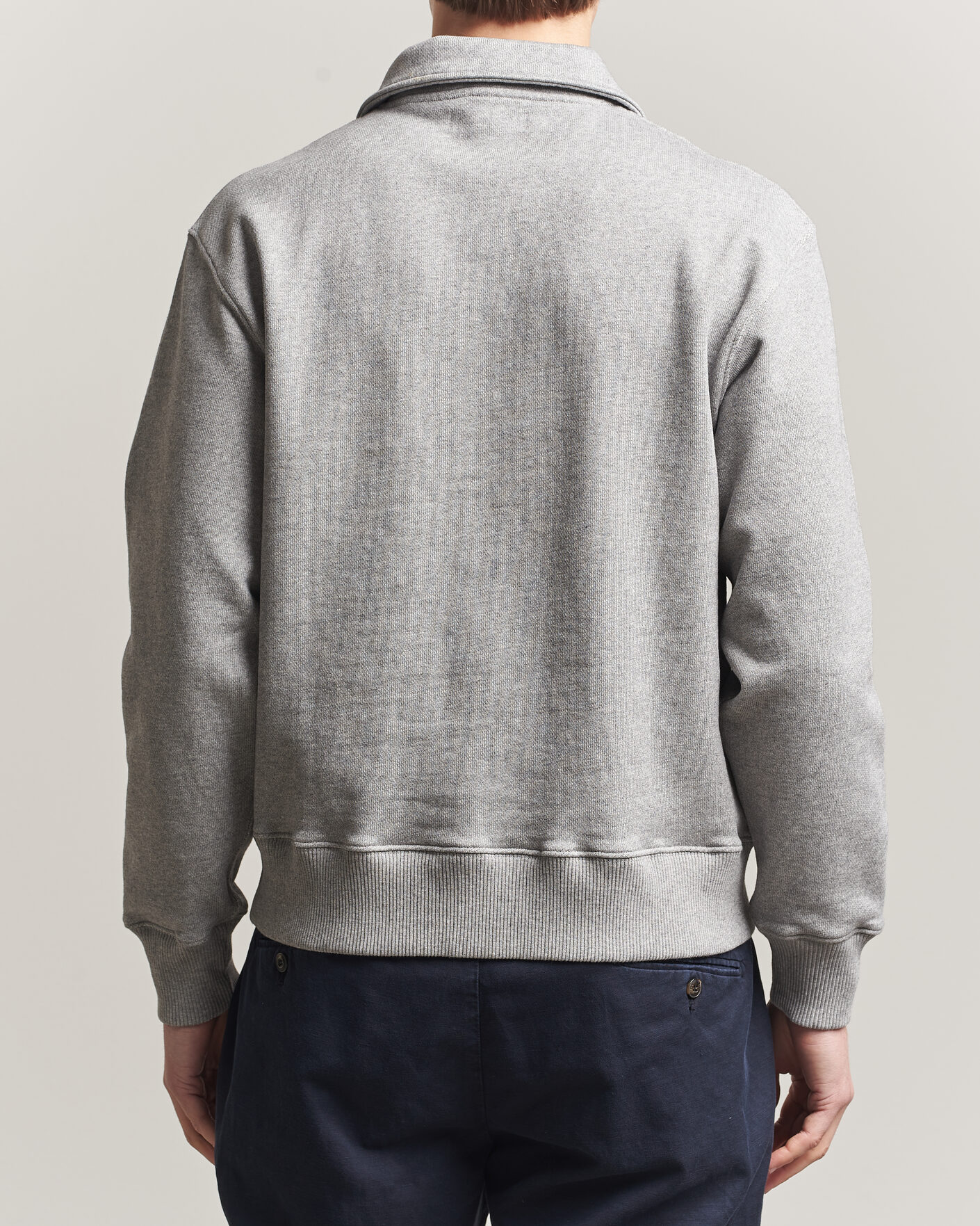 Hombres | Jerséis y prendas de punto | Merz b. Schwanen | Classic Fit Authentic Fleece Half Zip Grey Melange